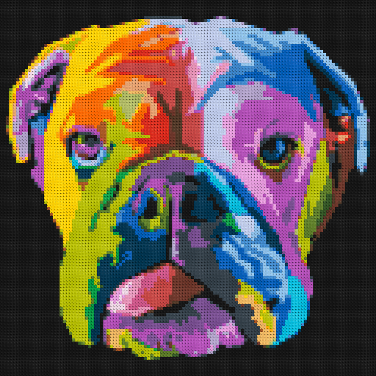 English Bulldog Colourful Pop Art - Brick Art Mosaic Kit 5x5 large