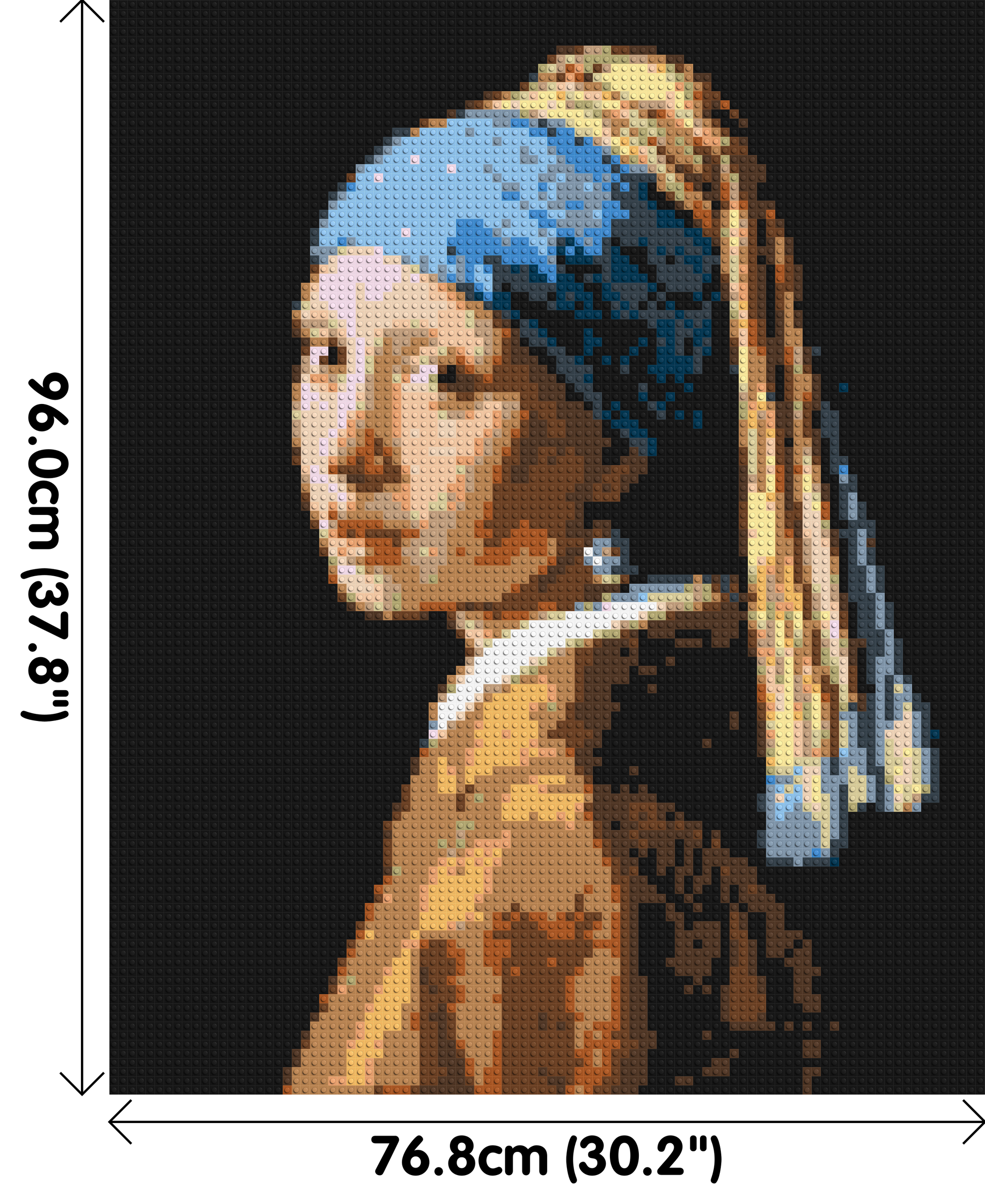 Girl with a Pearl Earring by Johannes Vermeer - Brick Art Mosaic Kit 4x5 dimensions