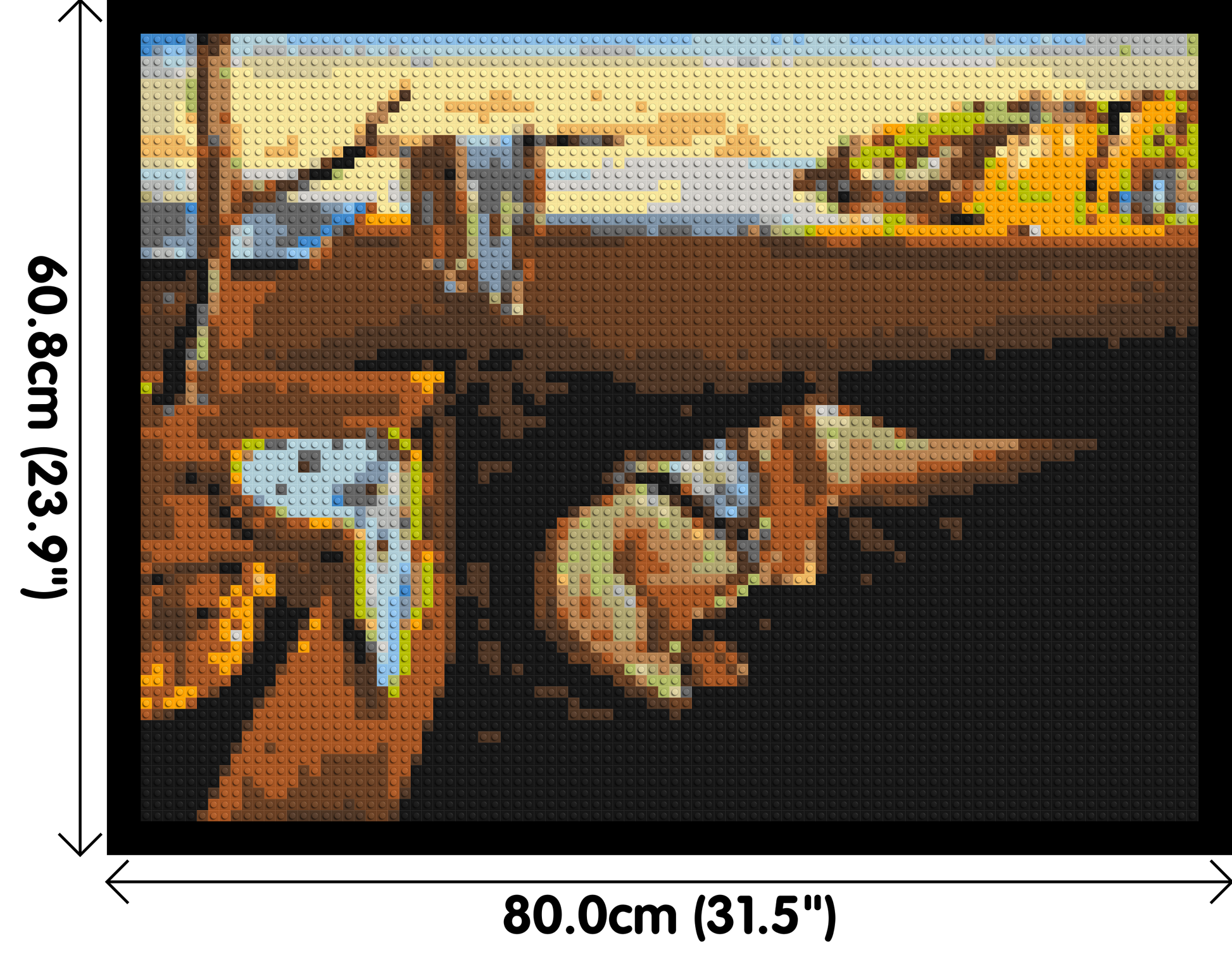 The Persistence of Memory by Salvador Dali - Brick Art Mosaic Kit 4x3 dimensions with frame