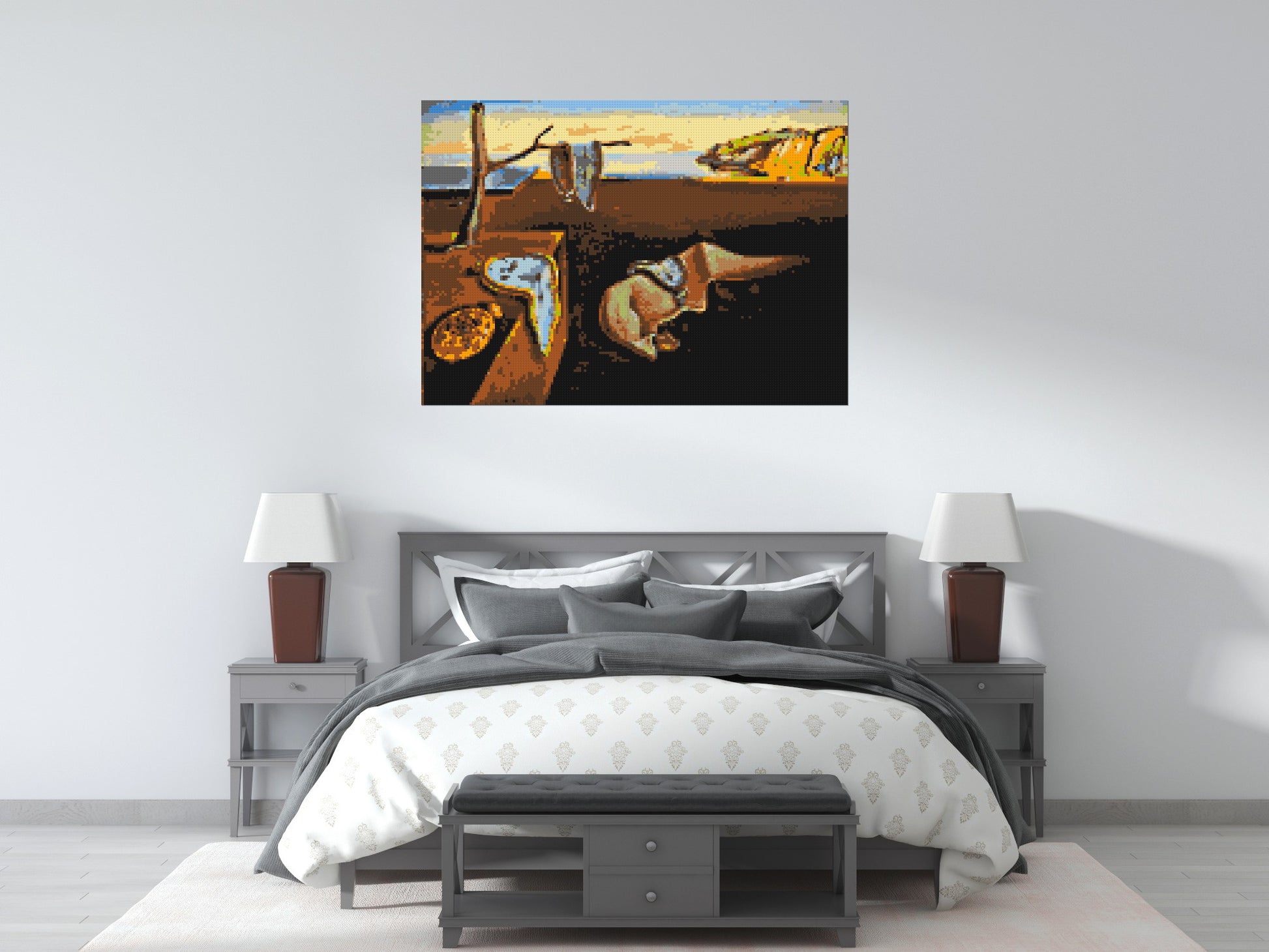 The Persistence of Memory by Salvador Dali - Brick Art Mosaic Kit 7x5 scene