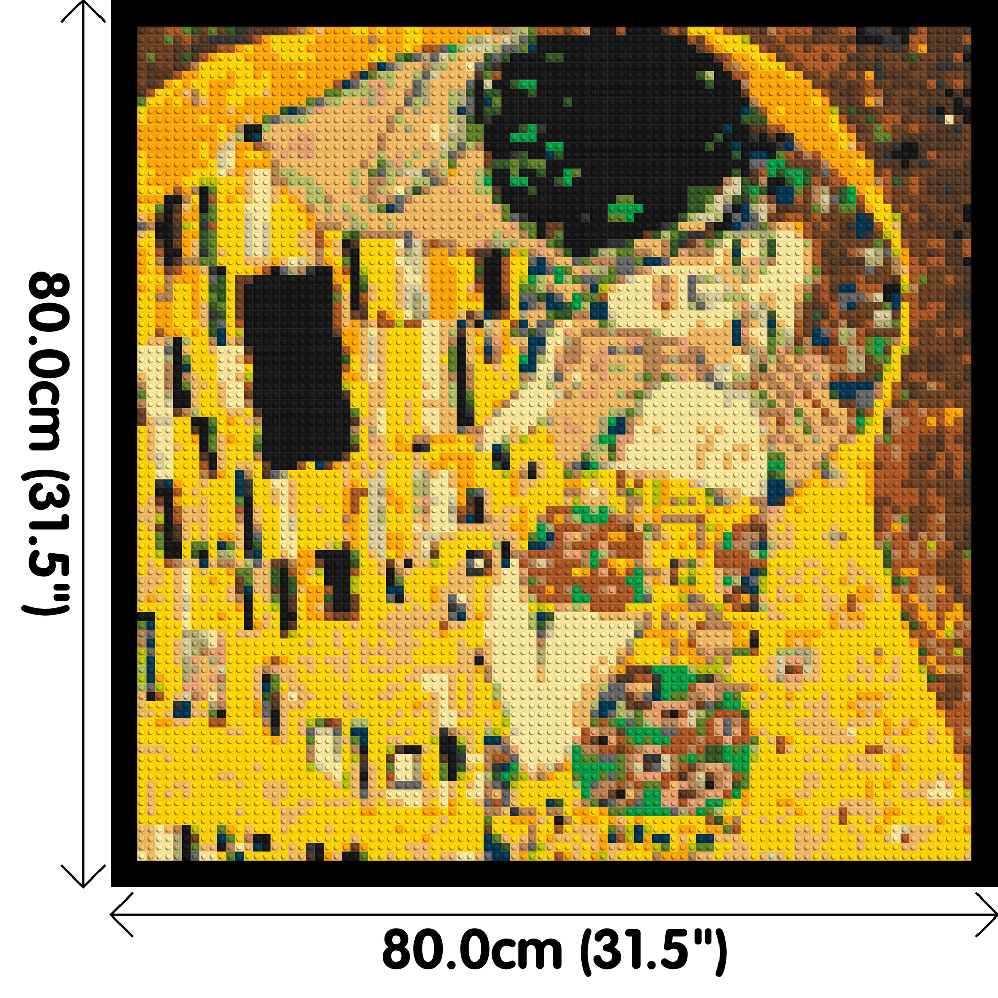 The Kiss by Gustav Klimt - Brick Art Mosaic Kit 4x4 dimensions with frame