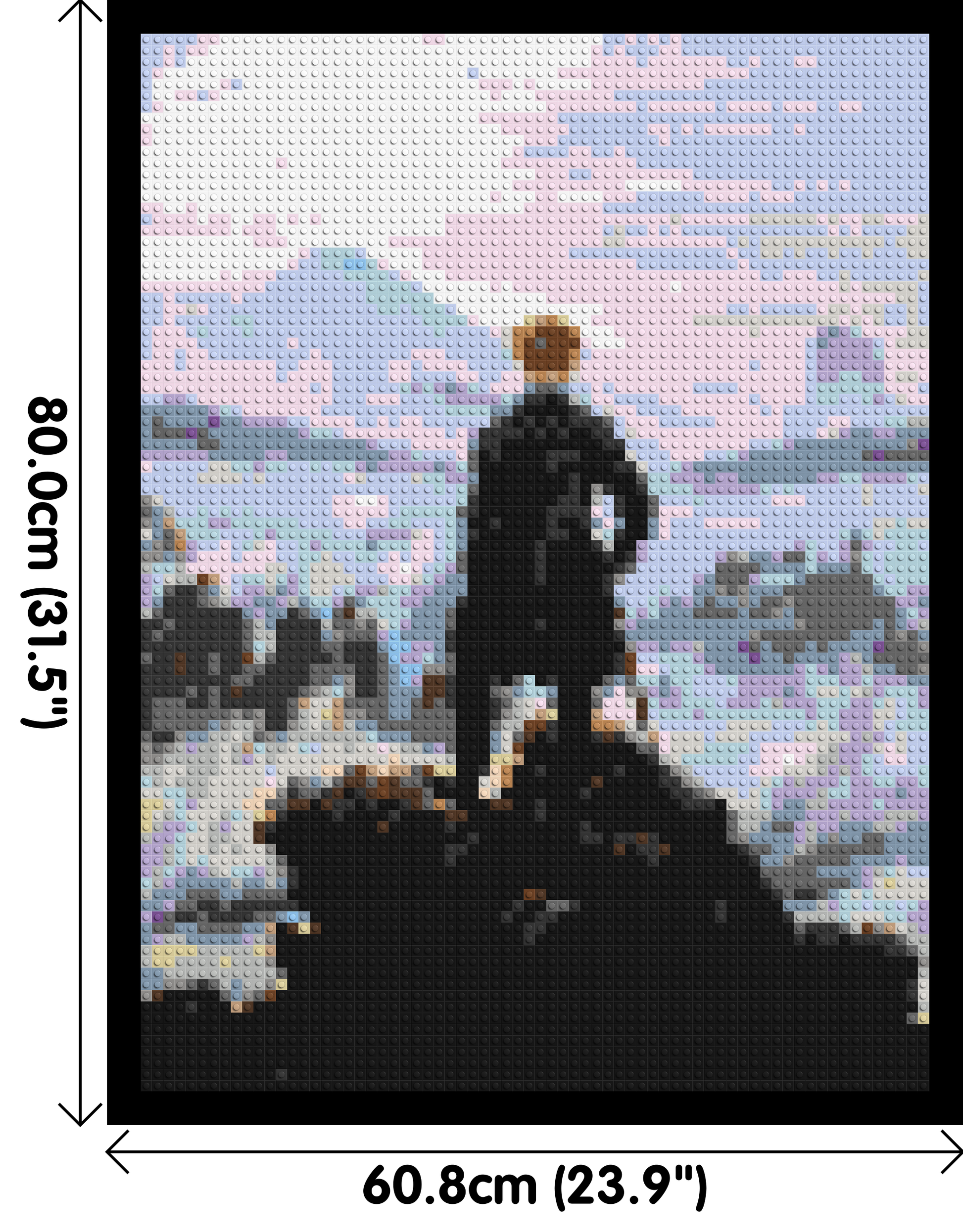 Wanderer Above the Sea of Fog by Caspar D. Friedrich  - Brick Art Mosaic Kit 3x4 dimensions with frame