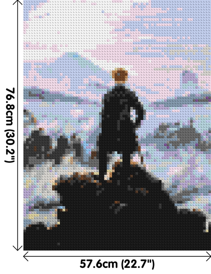 Wanderer Above the Sea of Fog by Caspar D. Friedrich  - Brick Art Mosaic Kit 3x4 large