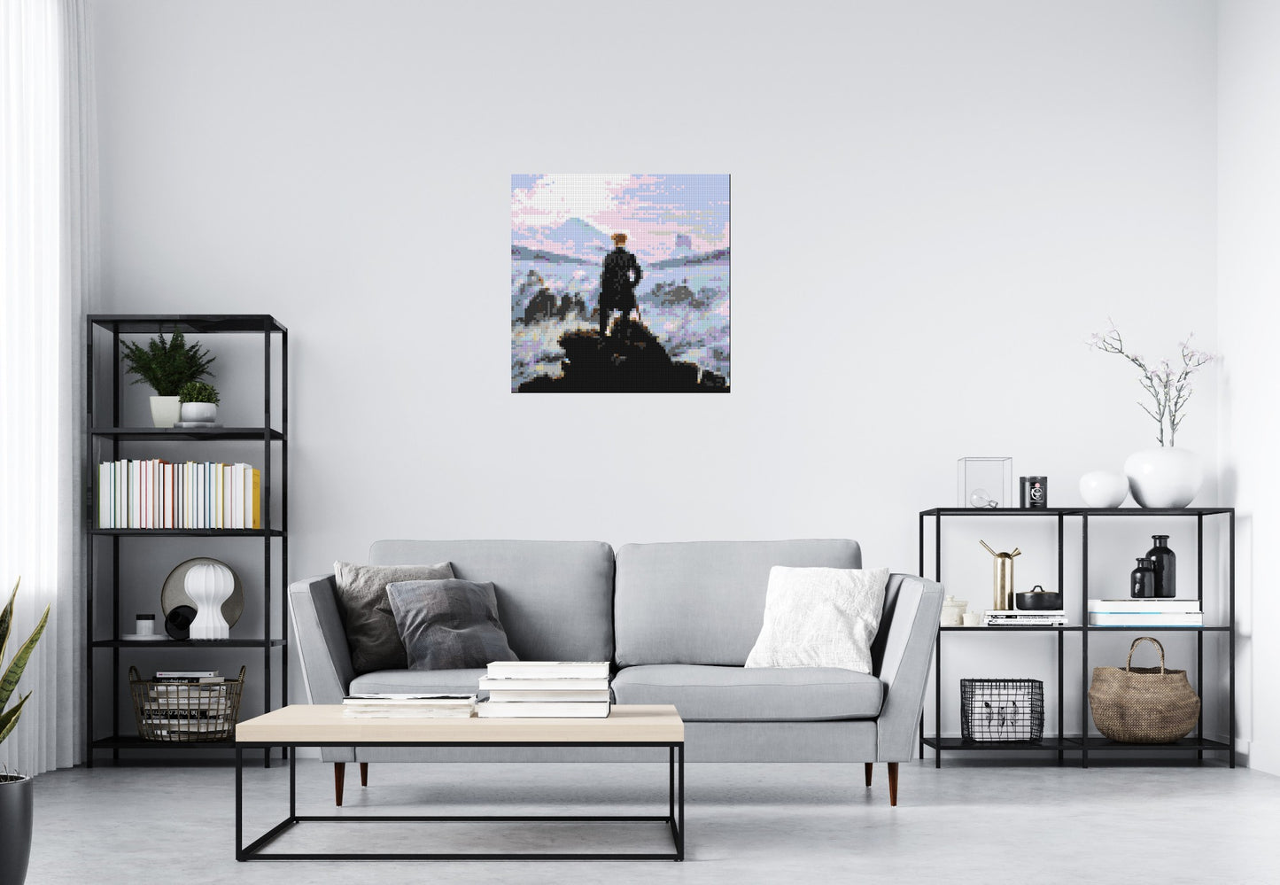 Wanderer Above the Sea of Fog by Caspar D. Friedrich  - Brick Art Mosaic Kit 4x4 large