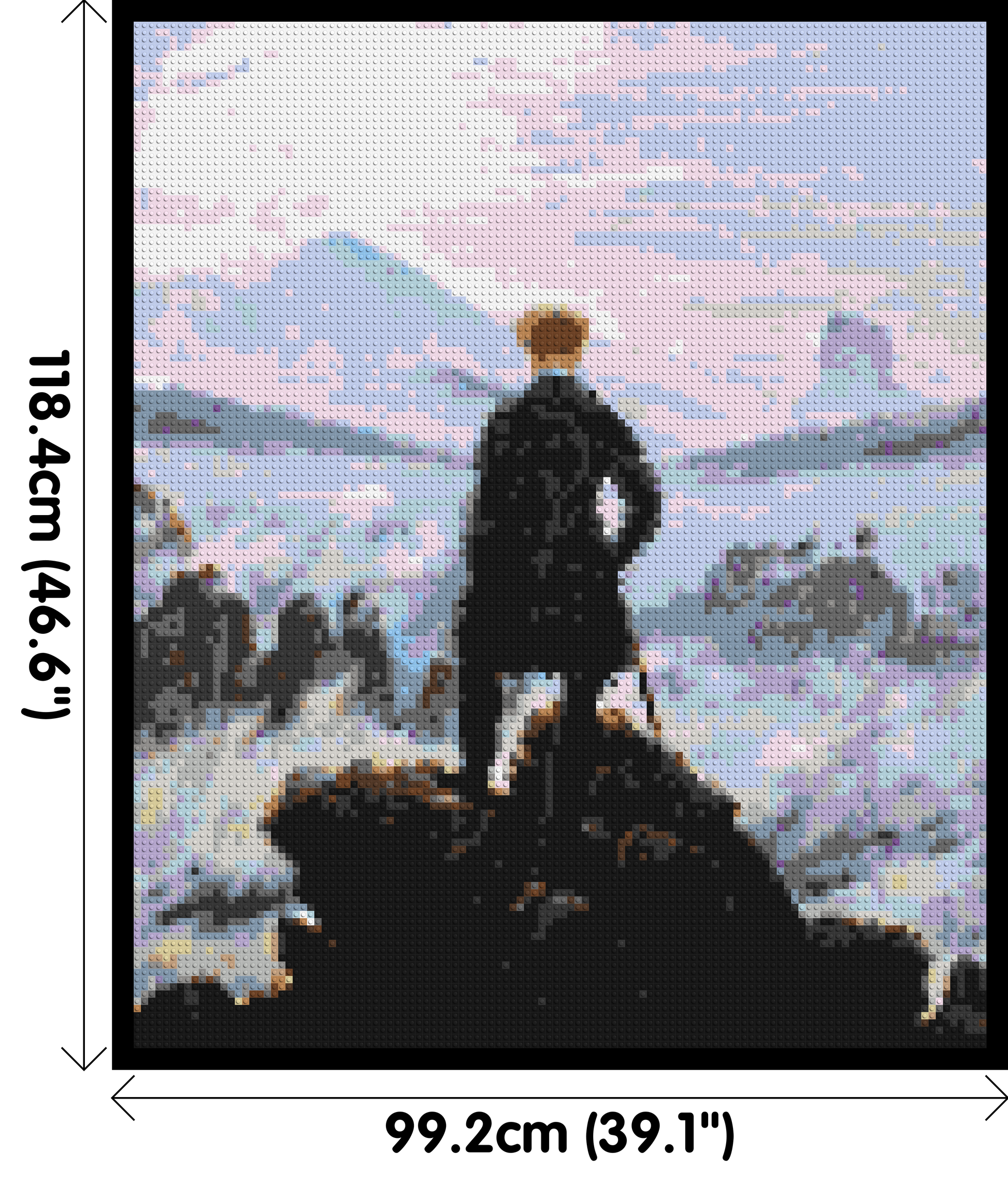 Wanderer Above the Sea of Fog by Caspar D. Friedrich  - Brick Art Mosaic Kit 5x6 dimensions with frame