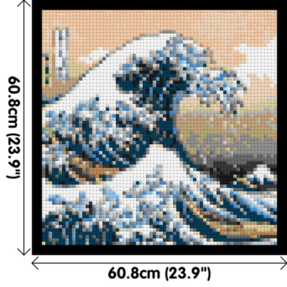 The Great Wave Off Kanagawa by Katsushika Hokusai  - Brick Art Mosaic Kit 3x3 large