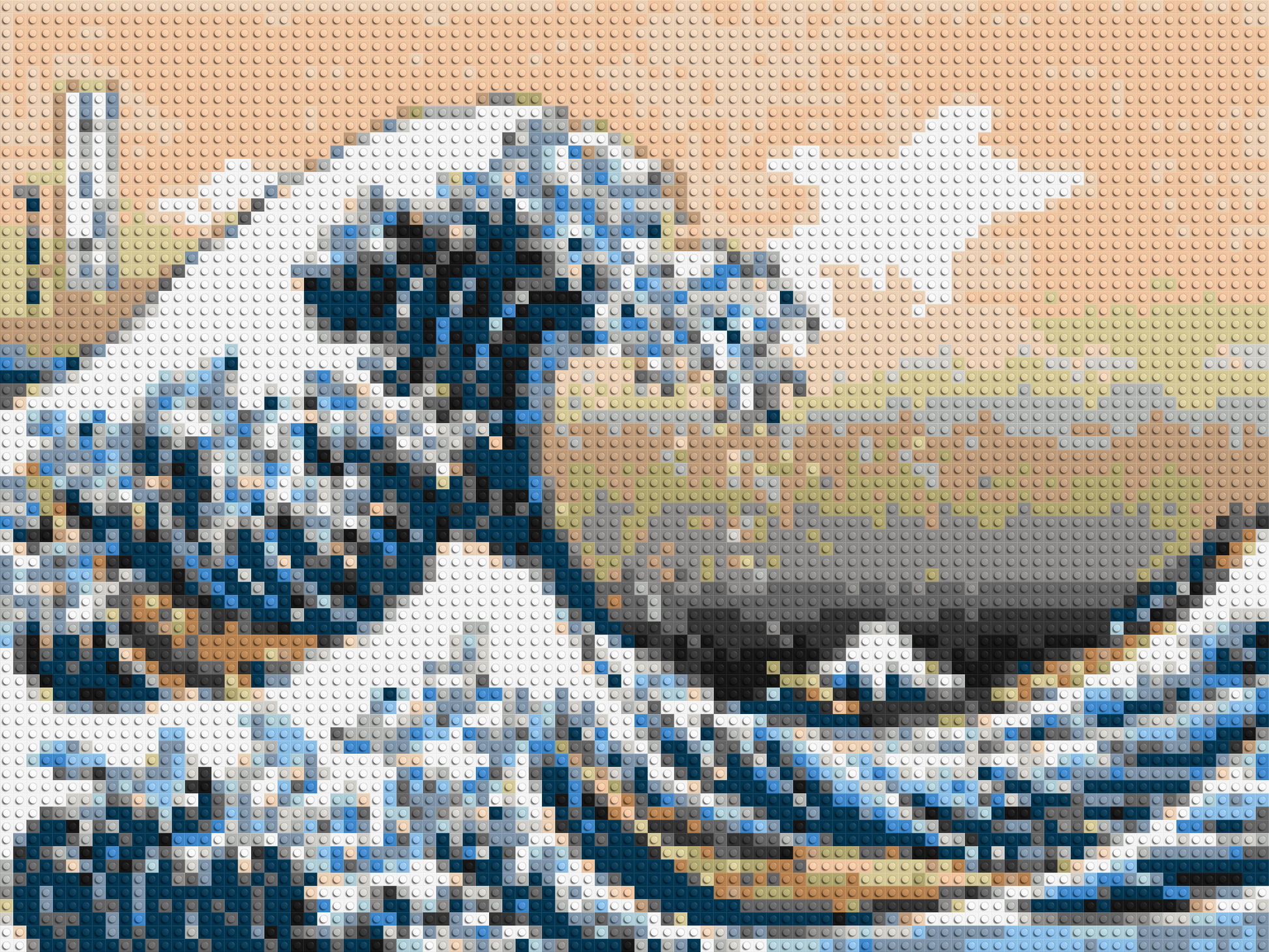 The Great Wave Off Kanagawa by Katsushika Hokusai  - Brick Art Mosaic Kit 4x3 large