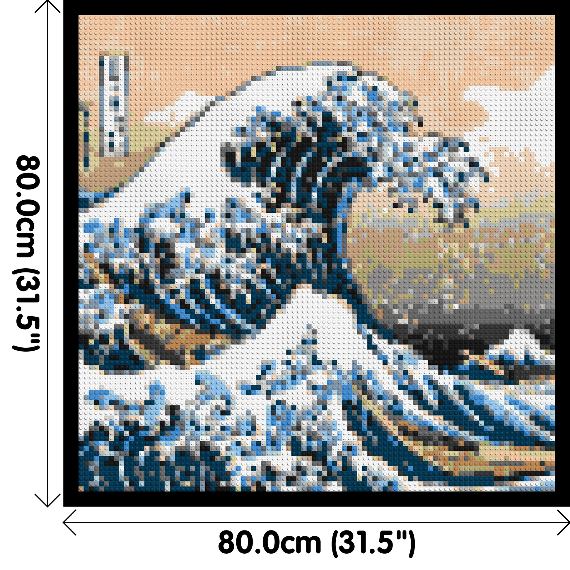 The Great Wave Off Kanagawa by Katsushika Hokusai  - Brick Art Mosaic Kit 4x4 dimensions with frame