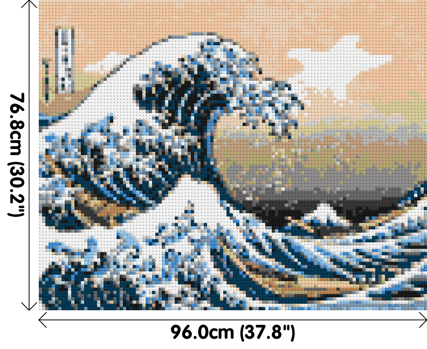 The Great Wave Off Kanagawa by Katsushika Hokusai  - Brick Art Mosaic Kit 5x4 large