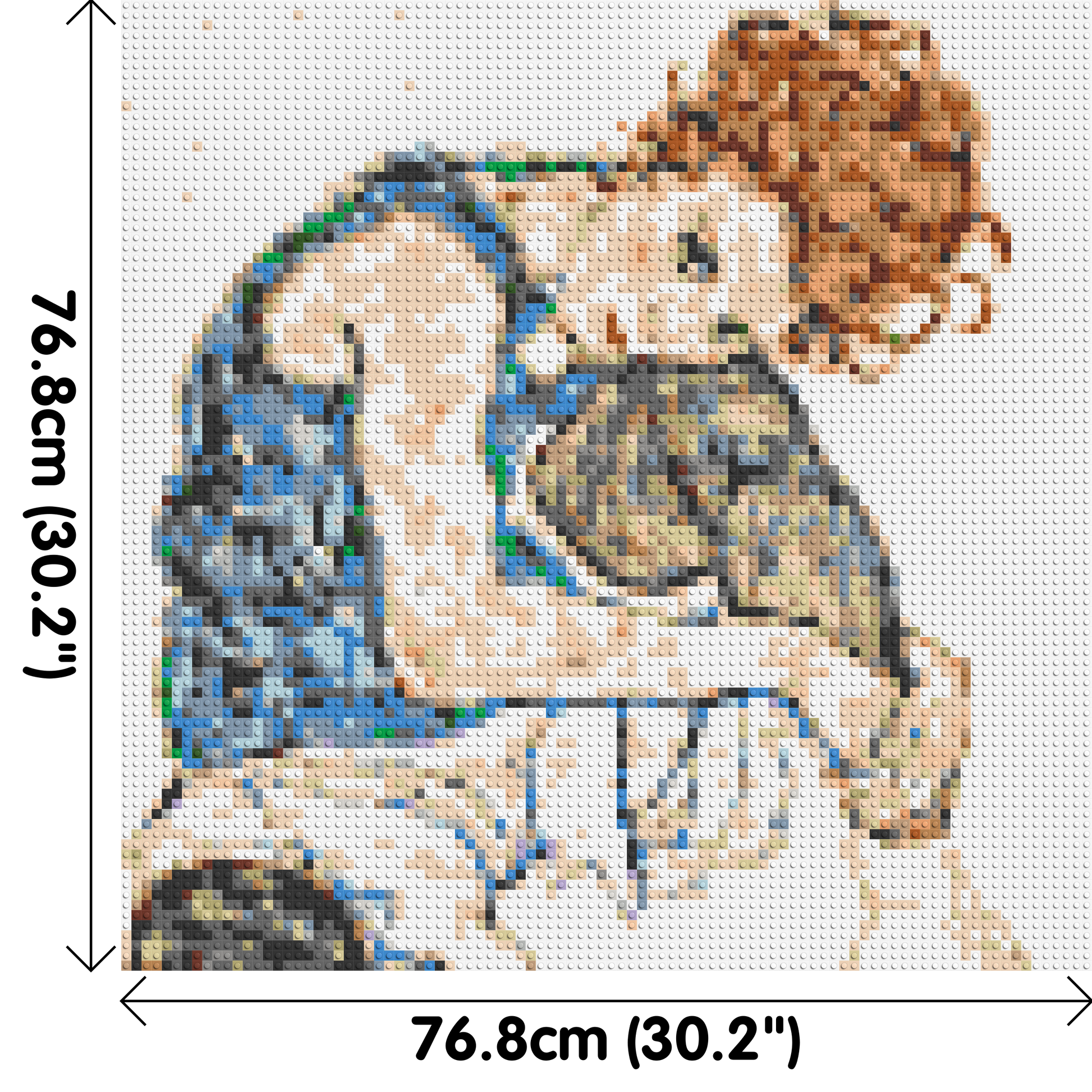 Woman Sitting with Bent Knee by Egon Schiele  - Brick Art Mosaic Kit 4x4 dimensions