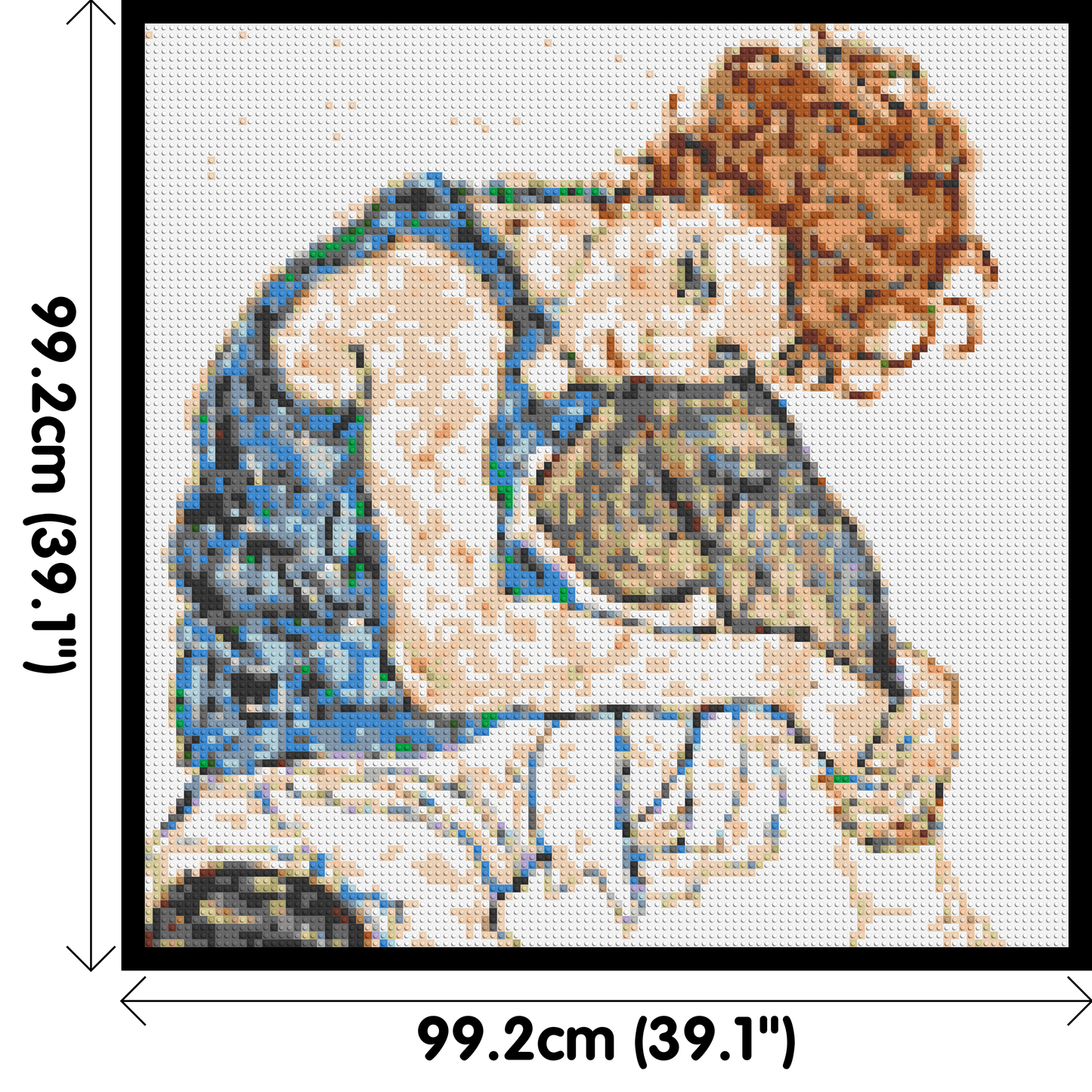 Woman Sitting with Bent Knee by Egon Schiele  - Brick Art Mosaic Kit 5x5 large