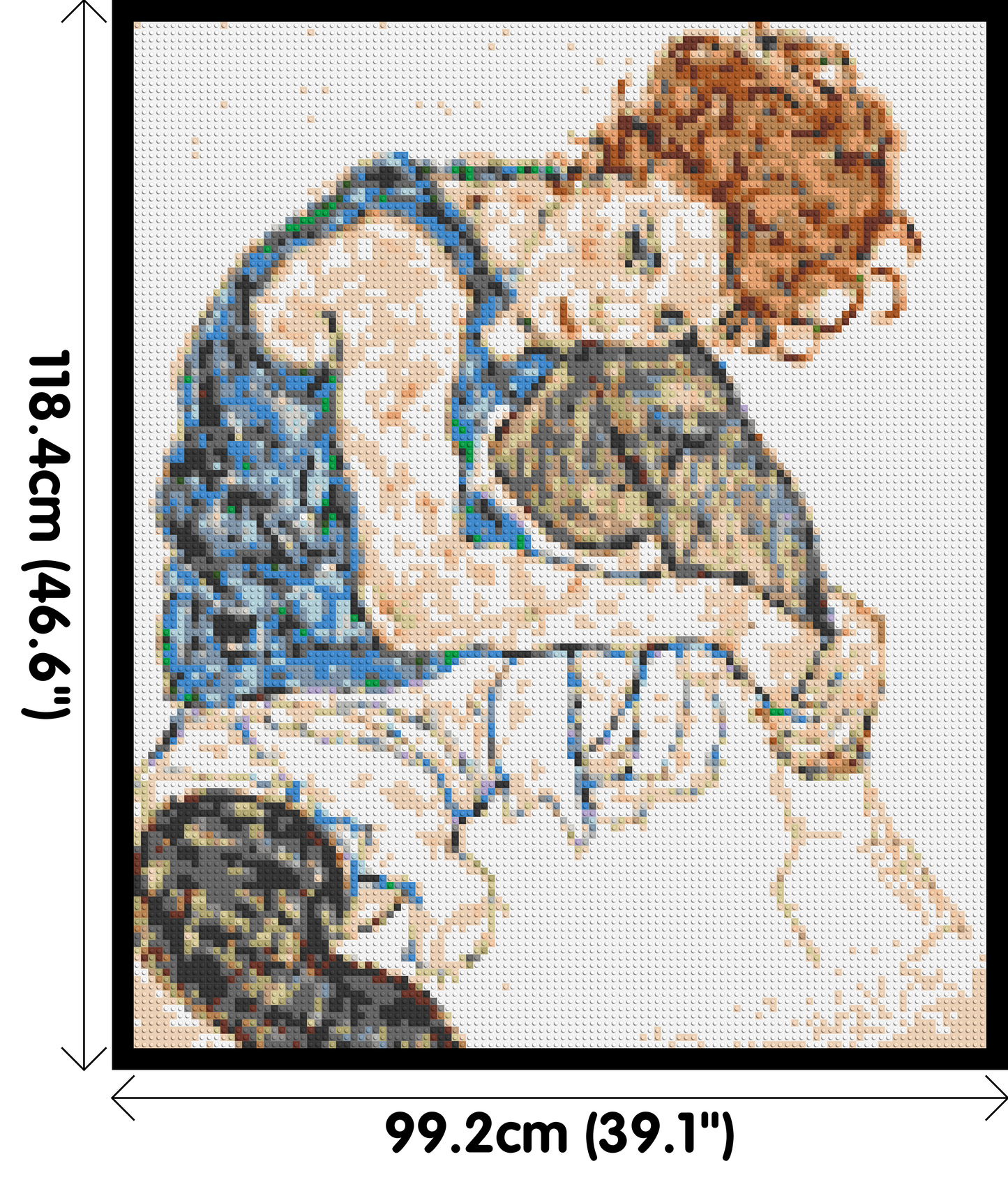 Woman Sitting with Bent Knee by Egon Schiele  - Brick Art Mosaic Kit 5x6 large