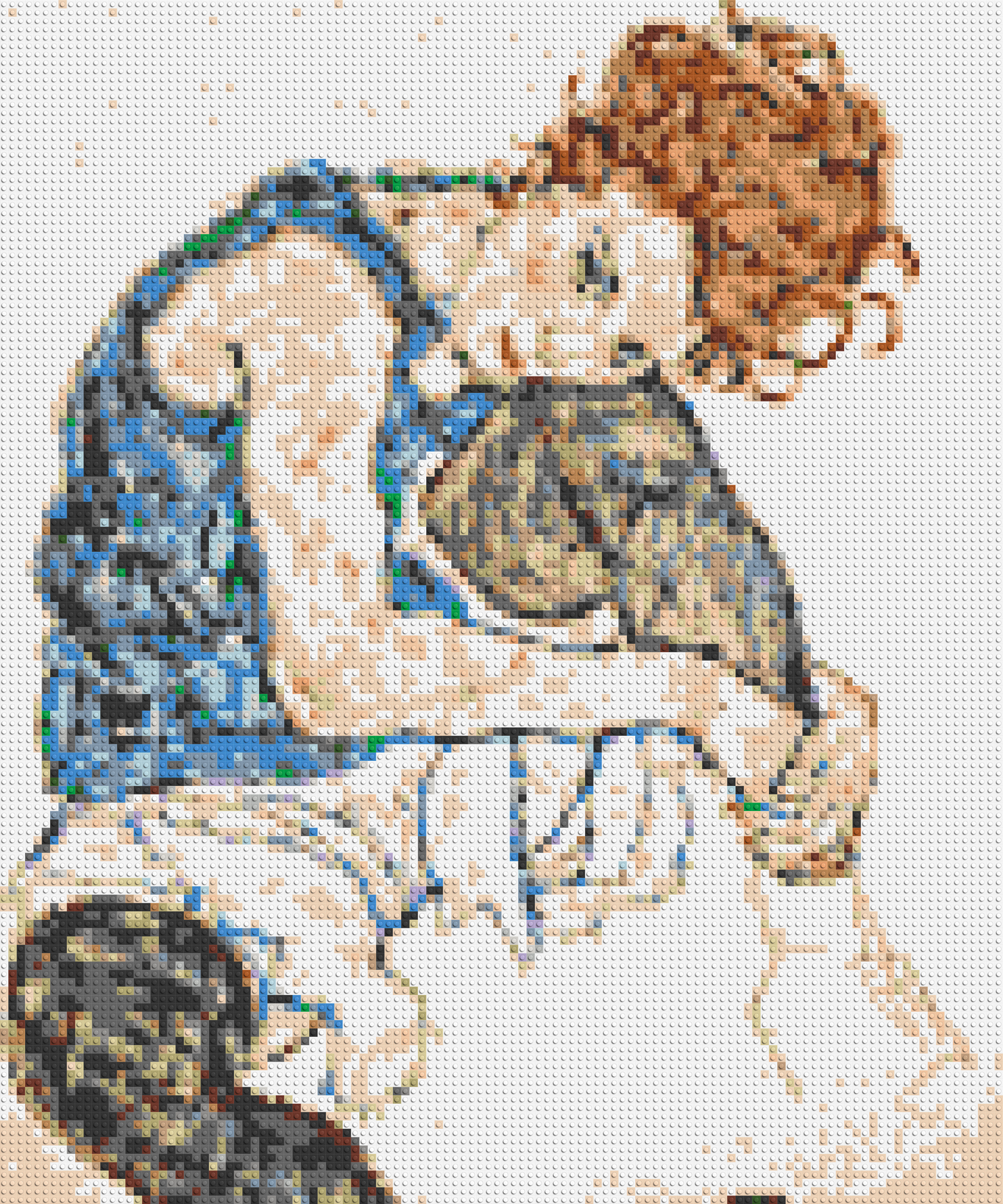 Woman Sitting with Bent Knee by Egon Schiele  - Brick Art Mosaic Kit 5x6 large