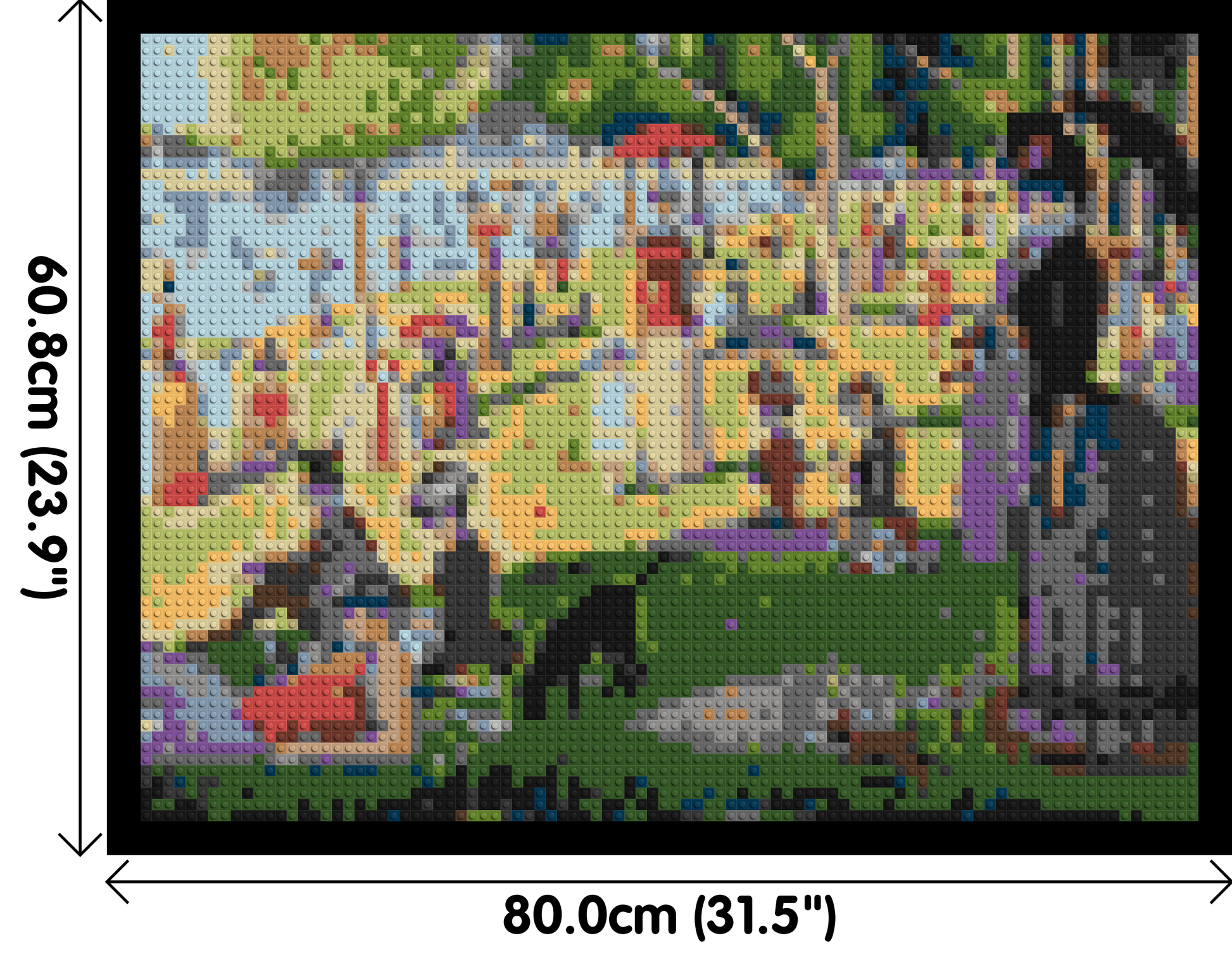 A Sunday Afternoon on the Island of La Grande Jatte By Georges Seurat - Brick Art Mosaic Kit 4x3 dimensions with frame