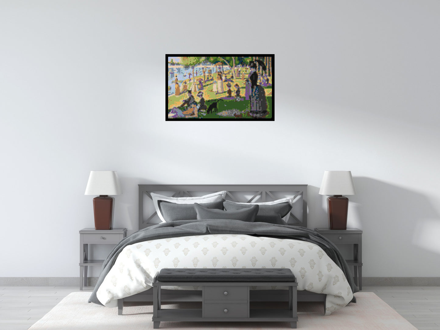 A Sunday Afternoon on the Island of La Grande Jatte By Georges Seurat - Brick Art Mosaic Kit 5x3 large