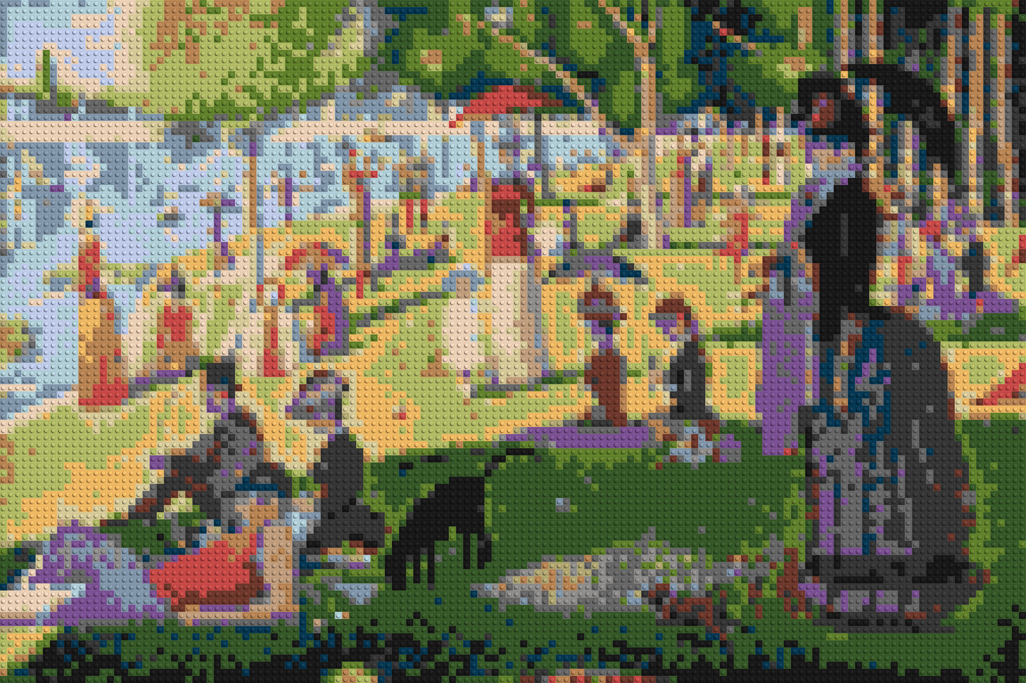 A Sunday Afternoon on the Island of La Grande Jatte By Georges Seurat - Brick Art Mosaic Kit 6x4 large