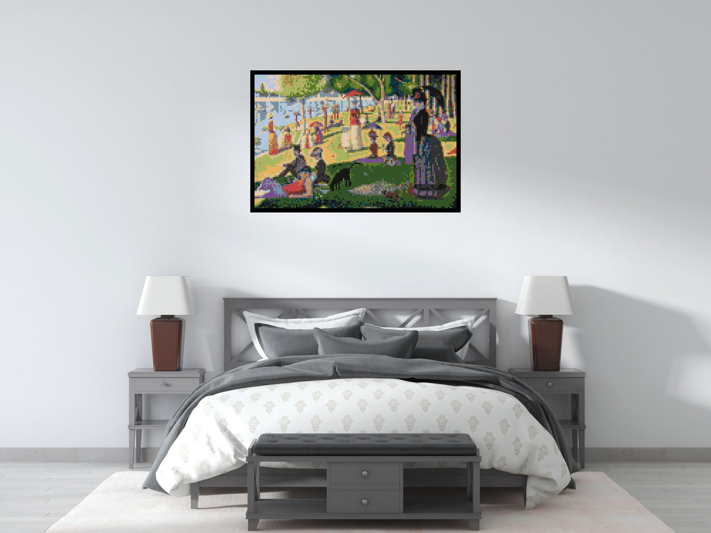 A Sunday Afternoon on the Island of La Grande Jatte By Georges Seurat - Brick Art Mosaic Kit 6x4 large