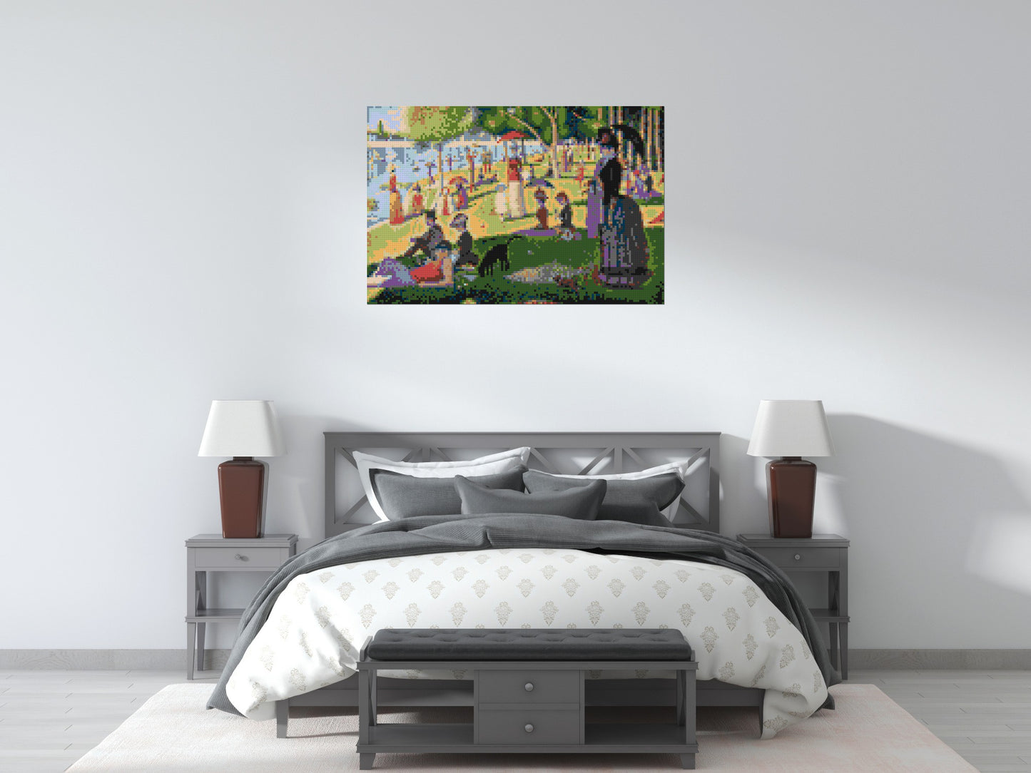 A Sunday Afternoon on the Island of La Grande Jatte By Georges Seurat - Brick Art Mosaic Kit 6x4 large