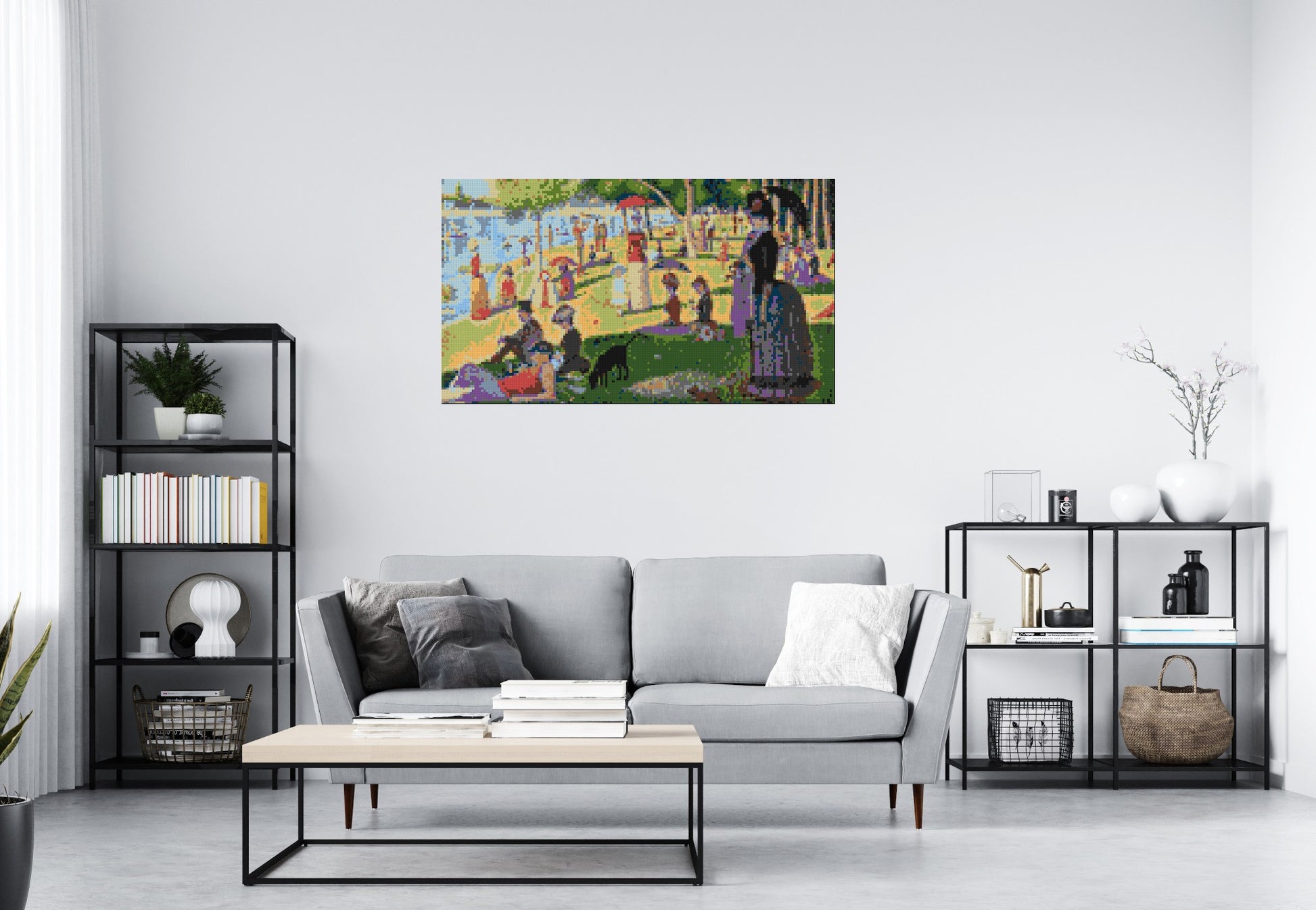 A Sunday Afternoon on the Island of La Grande Jatte By Georges Seurat - Brick Art Mosaic Kit 7x4 scene