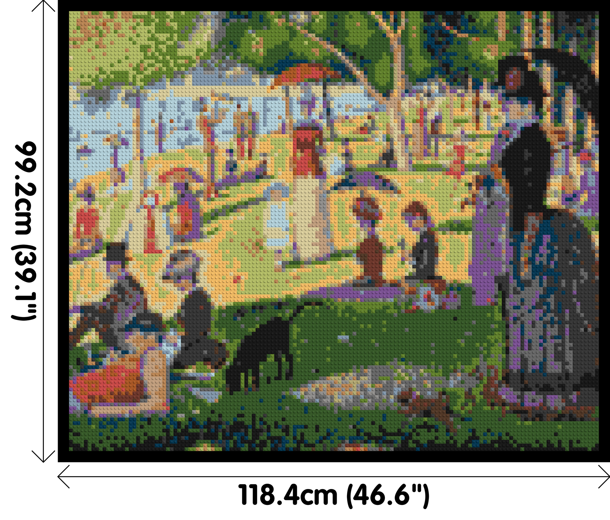 A Sunday Afternoon on the Island of La Grande Jatte By Georges Seurat - Brick Art Mosaic Kit 6x5 dimensions with frame