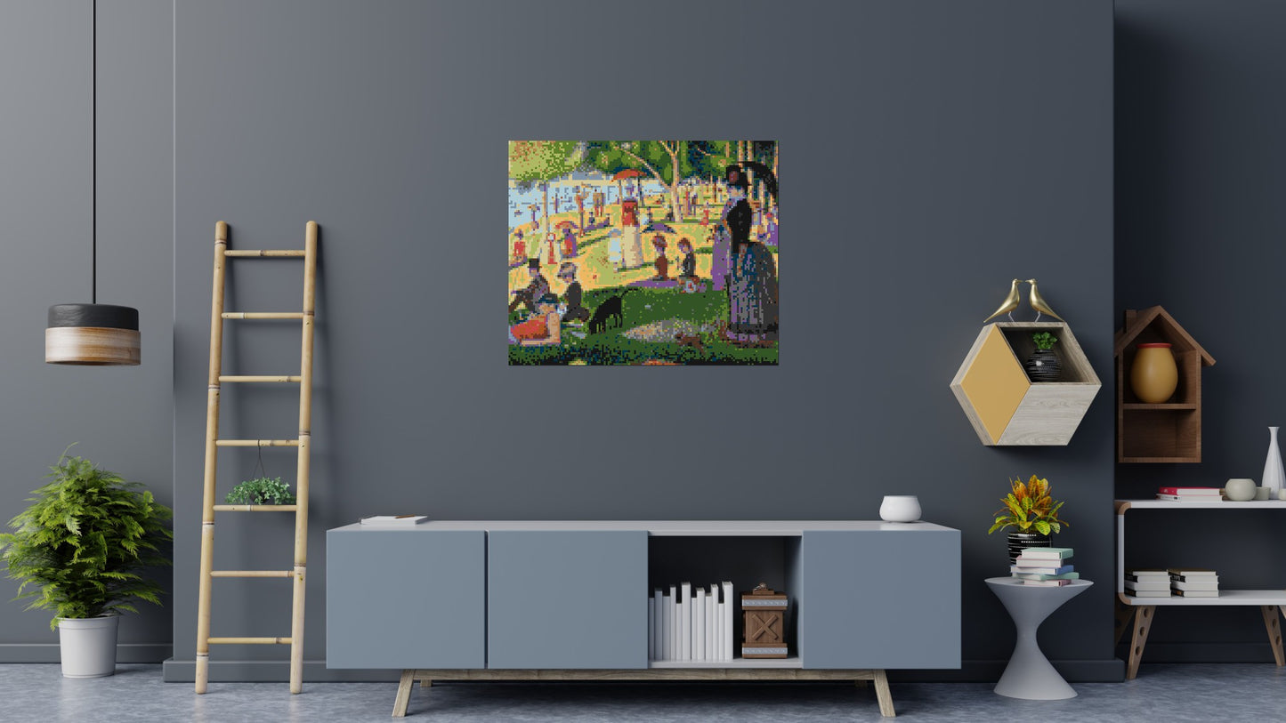 A Sunday Afternoon on the Island of La Grande Jatte By Georges Seurat - Brick Art Mosaic Kit 6x5 large