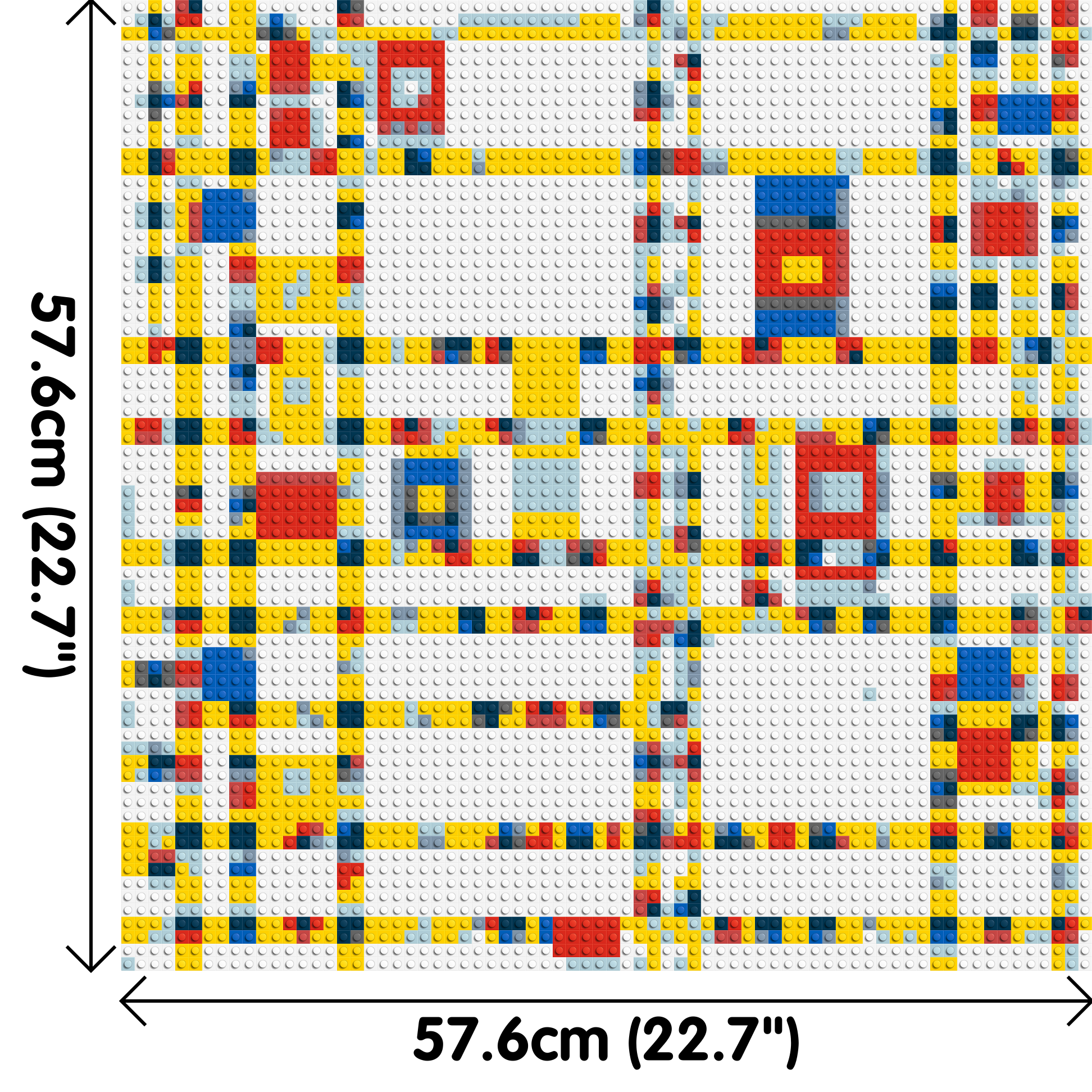 Broadway Boogie Woogie by Piet Mondrian - Brick Art Mosaic Kit 3x3 dimensions