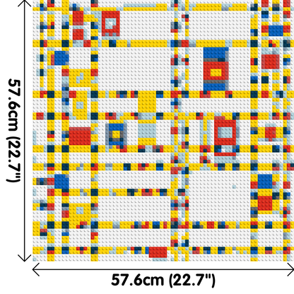 Broadway Boogie Woogie by Piet Mondrian - Brick Art Mosaic Kit 3x3 large