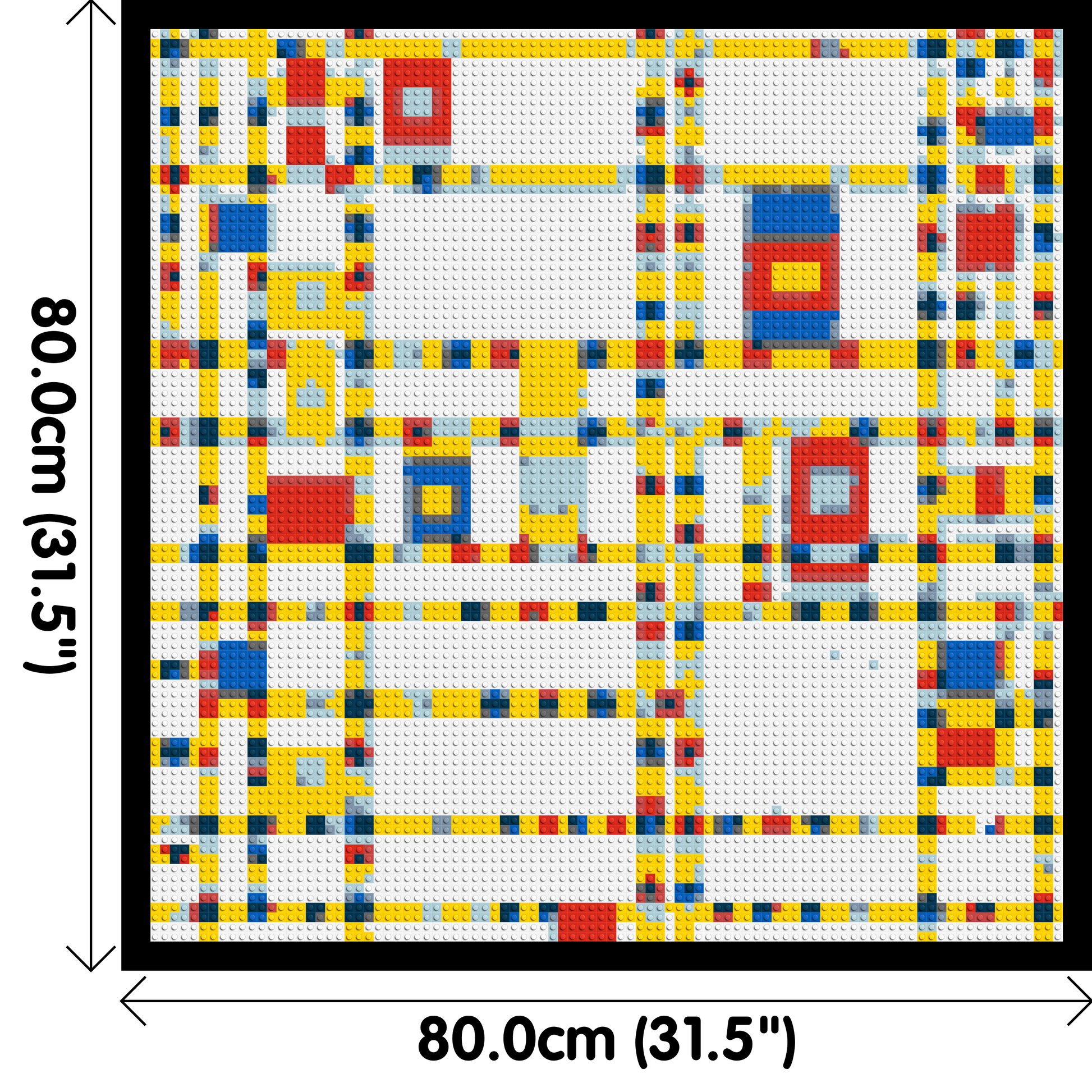 Broadway Boogie Woogie by Piet Mondrian - Brick Art Mosaic Kit 4x4 dimensions with frame