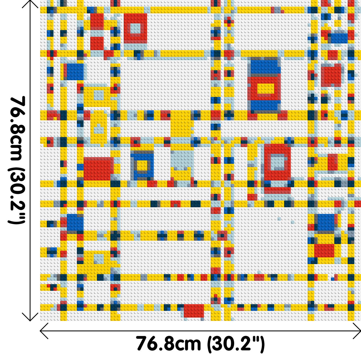 Broadway Boogie Woogie by Piet Mondrian - Brick Art Mosaic Kit 4x4 large