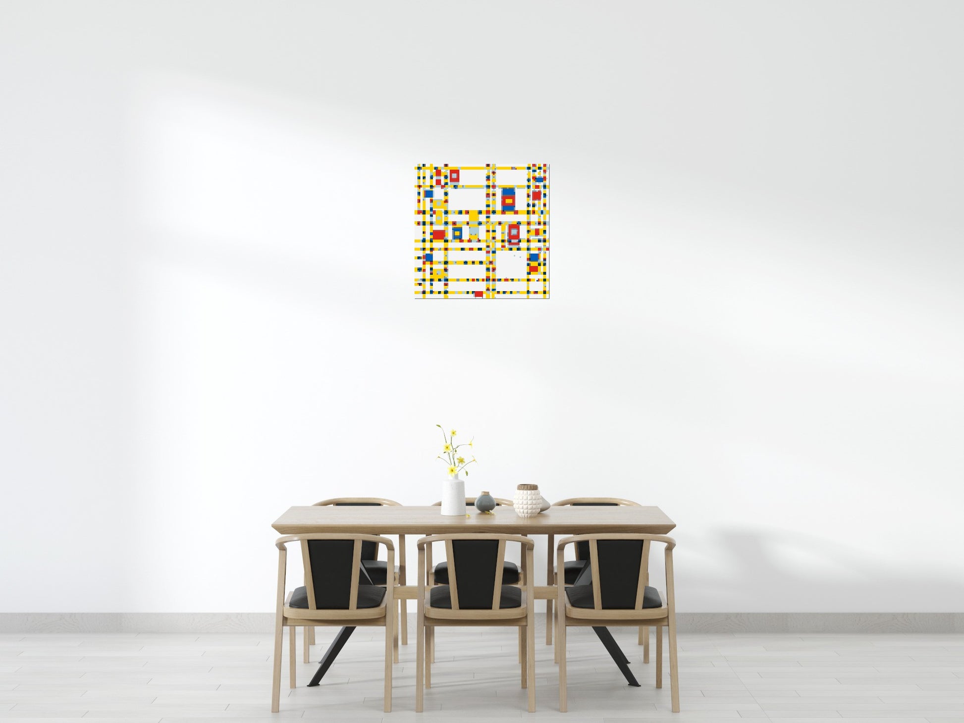 Broadway Boogie Woogie by Piet Mondrian - Brick Art Mosaic Kit 4x4 scene