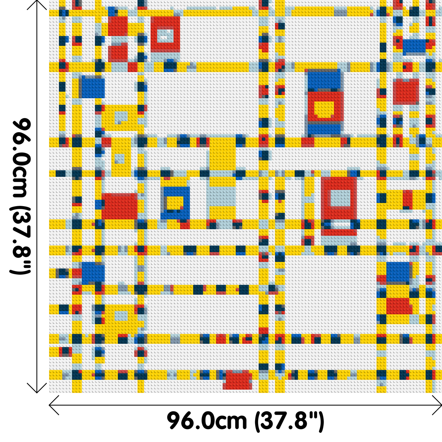 Broadway Boogie Woogie by Piet Mondrian - Brick Art Mosaic Kit 5x5 large