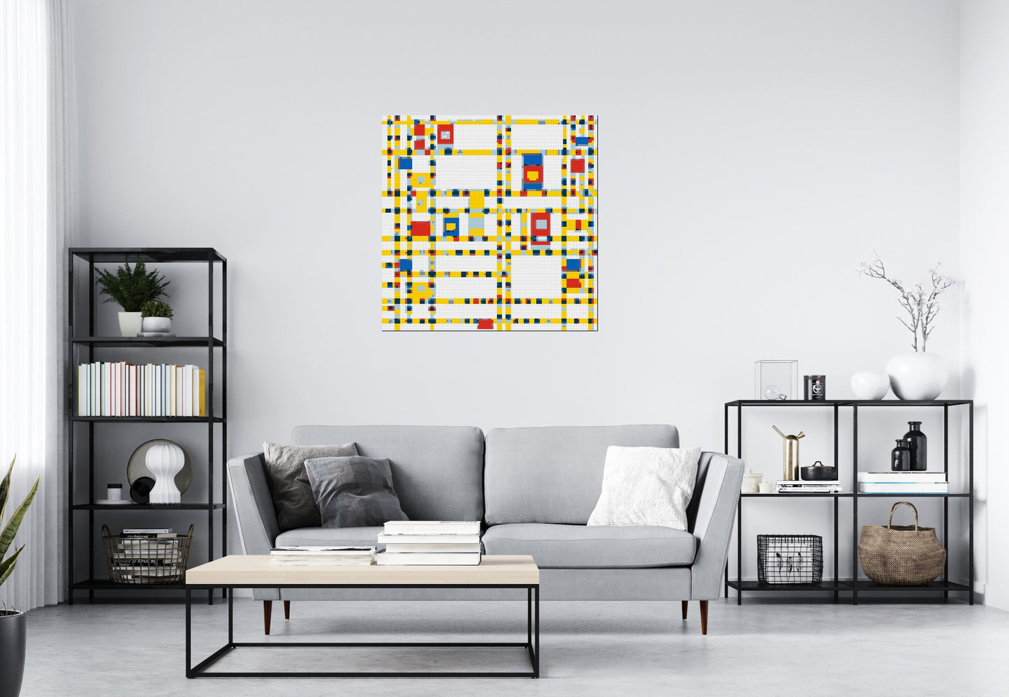 Broadway Boogie Woogie by Piet Mondrian - Brick Art Mosaic Kit 5x5 large