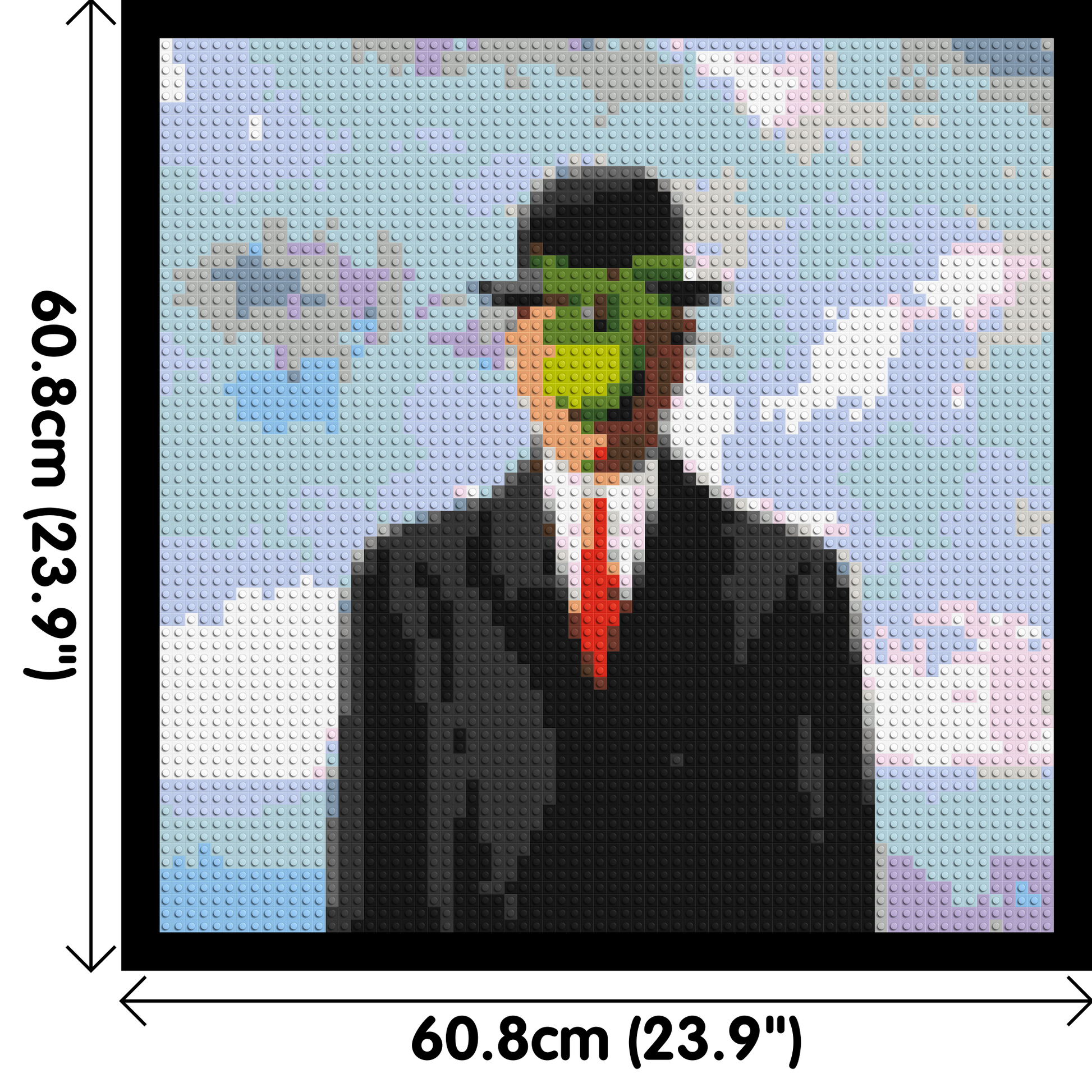 The Son of Man by René Magritte - Brick Art Mosaic Kit 3x3 dimensions with frame
