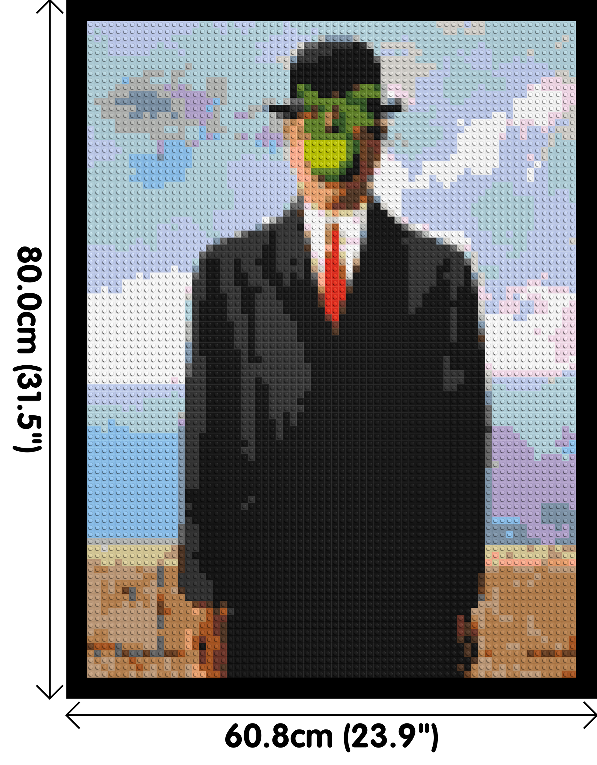 The Son of Man by René Magritte - Brick Art Mosaic Kit 3x4 dimensions with frame