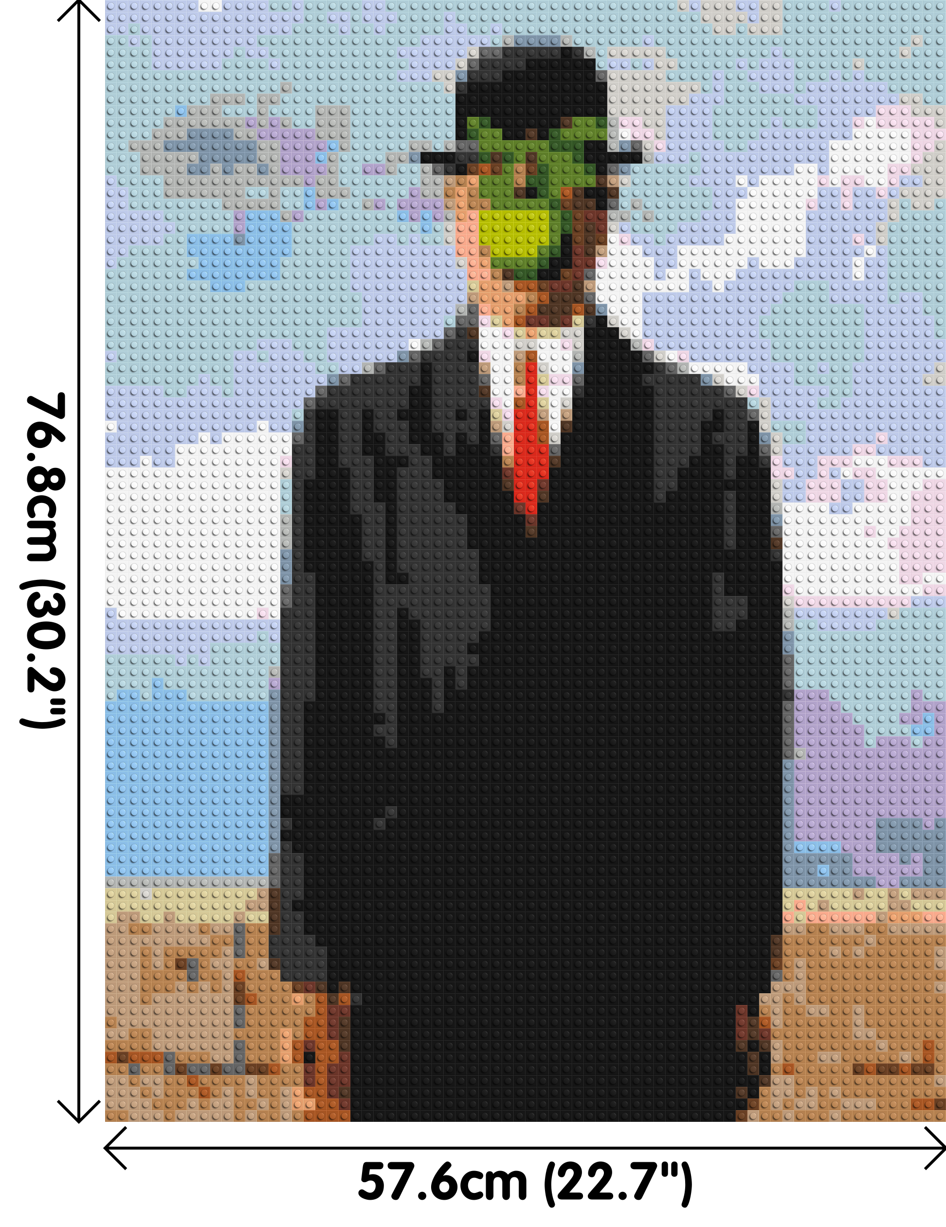 The Son of Man by René Magritte - Brick Art Mosaic Kit 3x4 dimensions