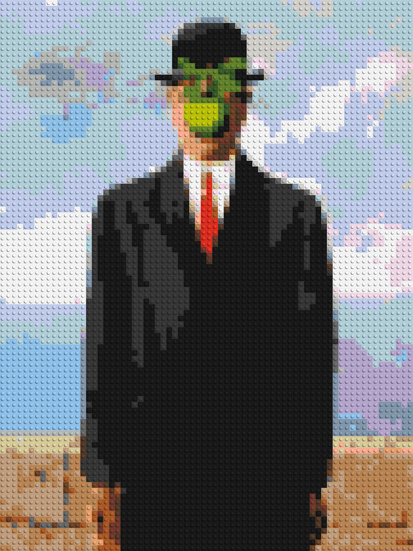 The Son of Man by René Magritte - Brick Art Mosaic Kit 3x4 large