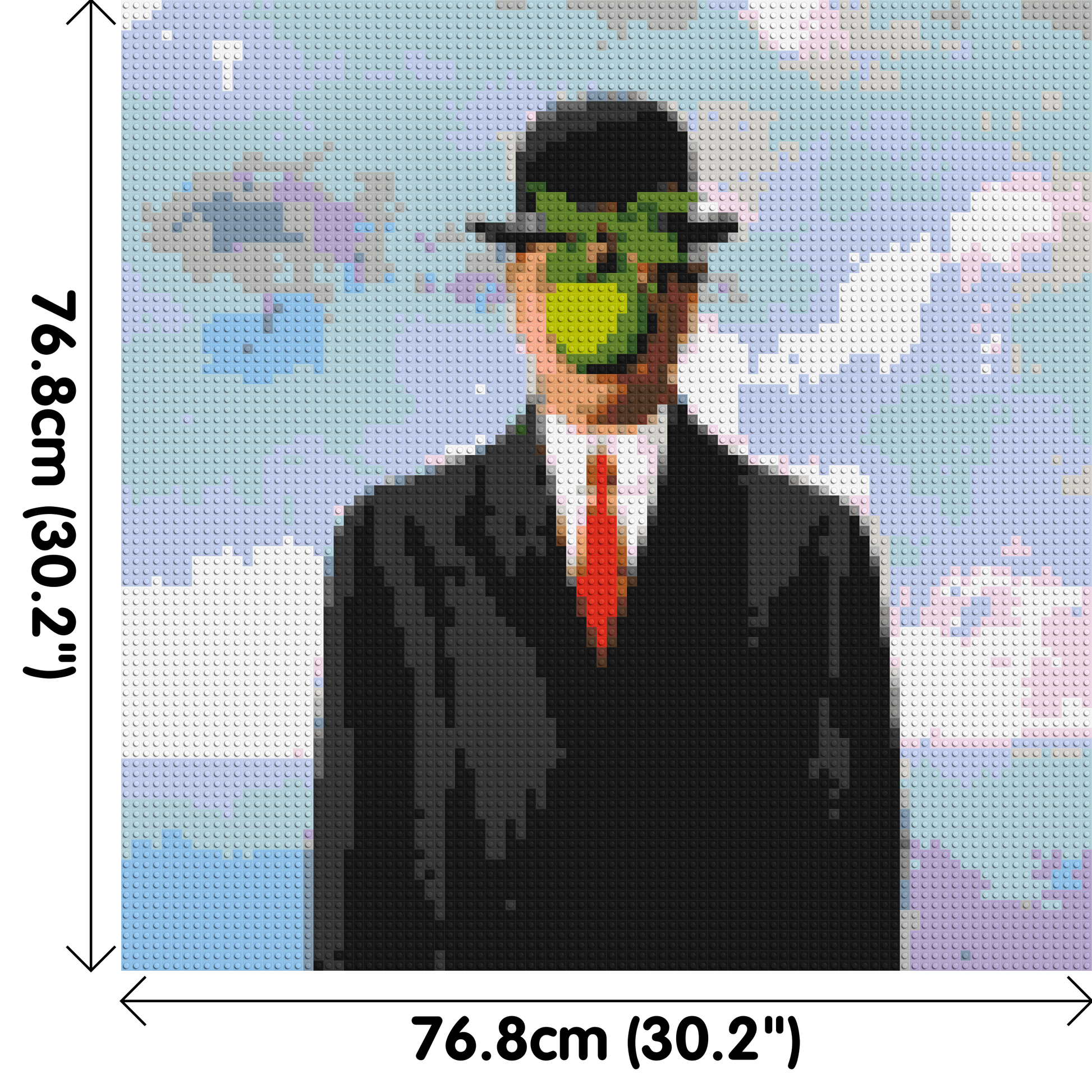 The Son of Man by René Magritte - Brick Art Mosaic Kit 4x4 dimensions