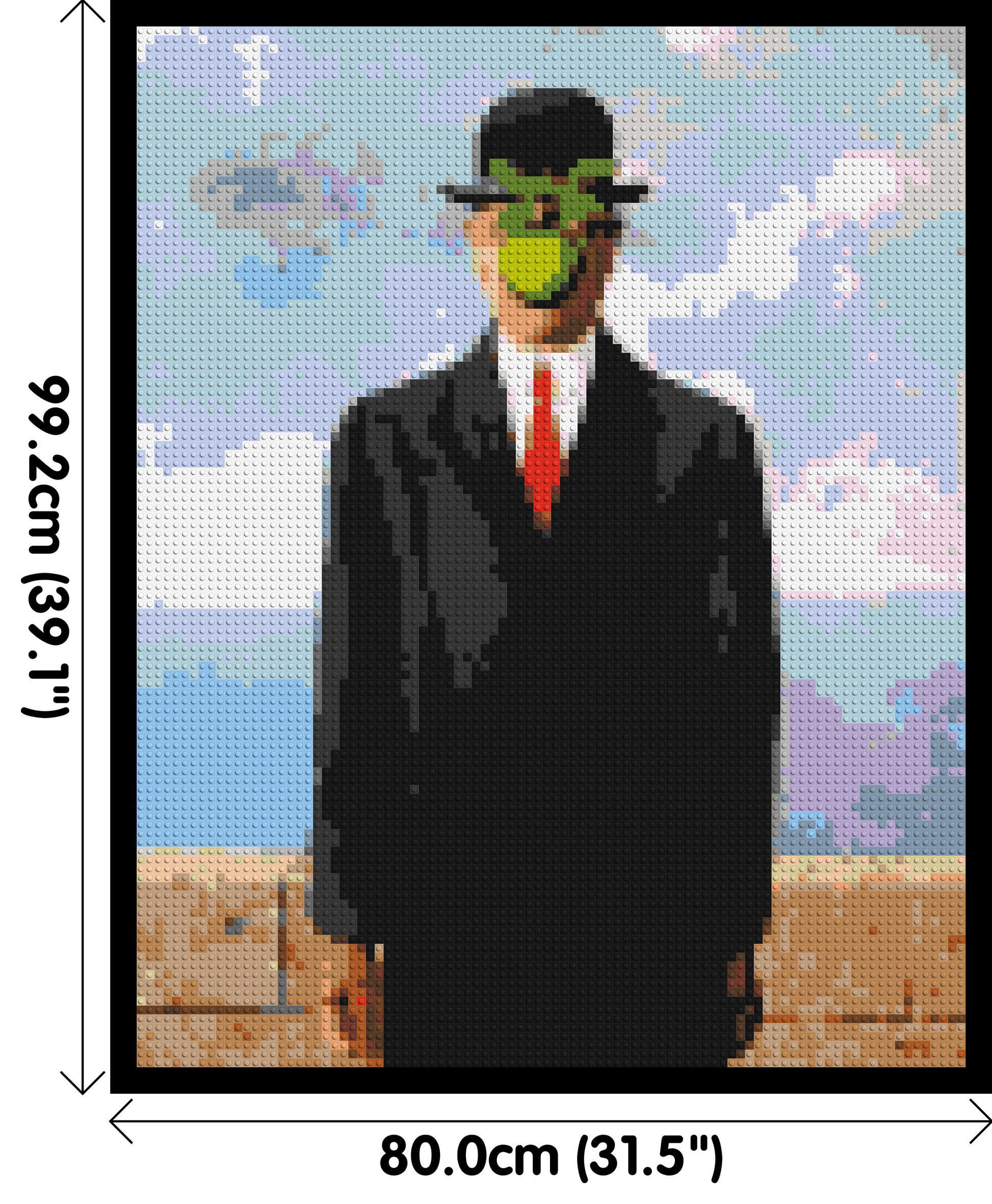 The Son of Man by René Magritte - Brick Art Mosaic Kit 4x5 dimensions with frame