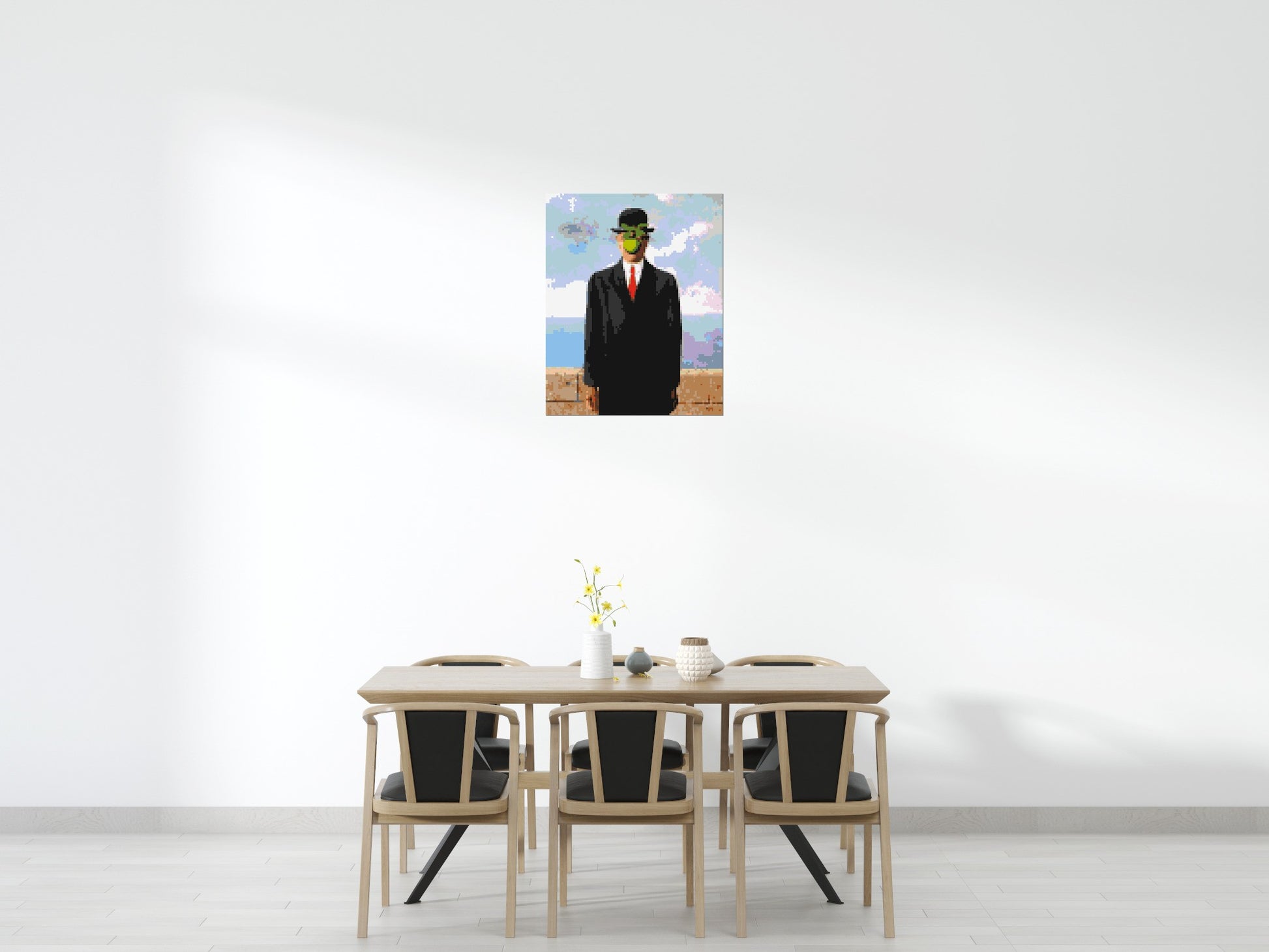 The Son of Man by René Magritte - Brick Art Mosaic Kit 4x5 scene