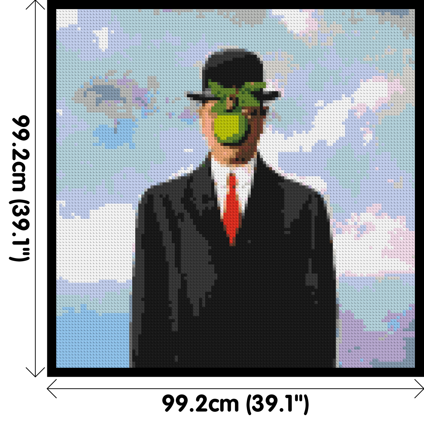 The Son of Man by René Magritte - Brick Art Mosaic Kit 5x5 large