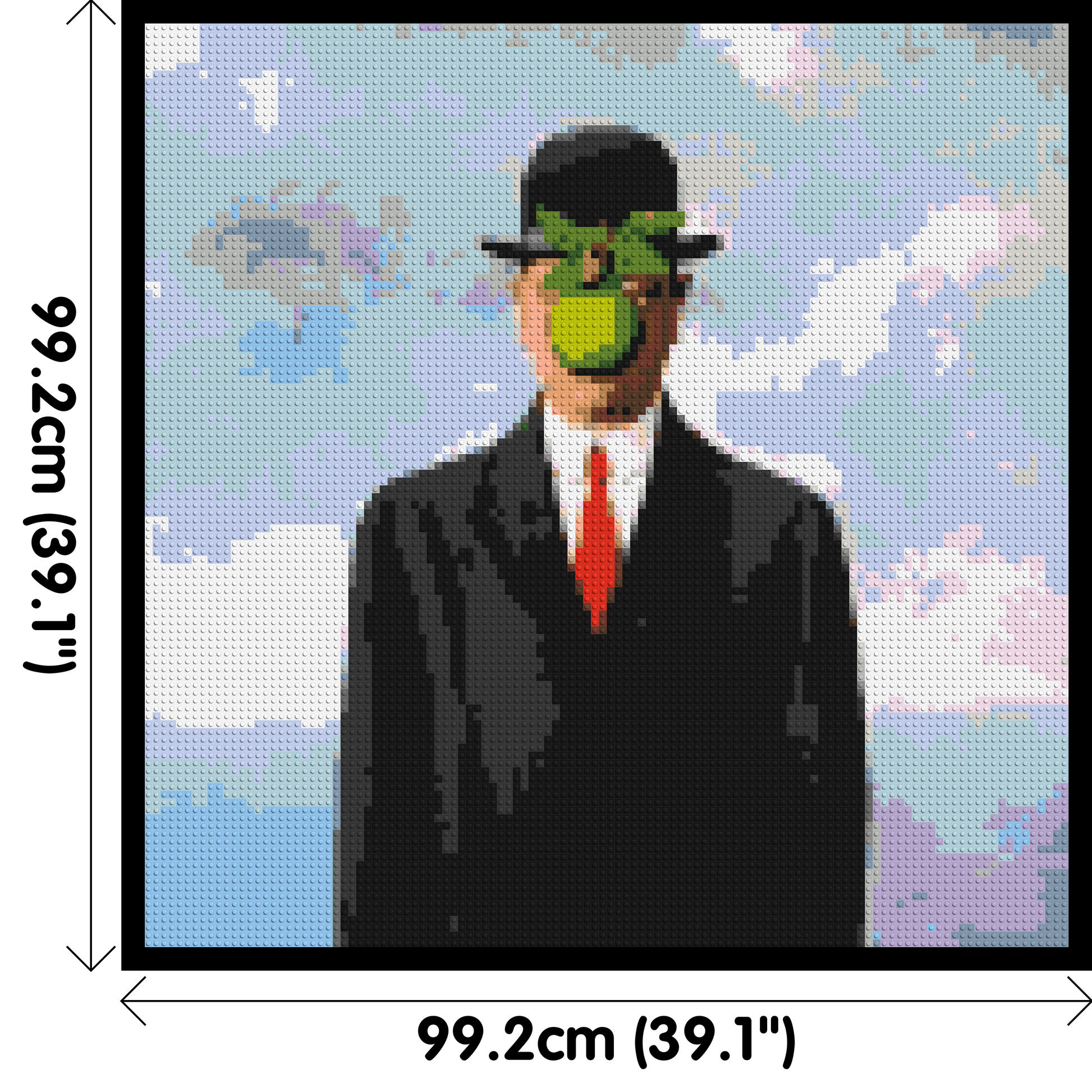 The Son of Man by René Magritte - Brick Art Mosaic Kit 5x5 dimensions with frame