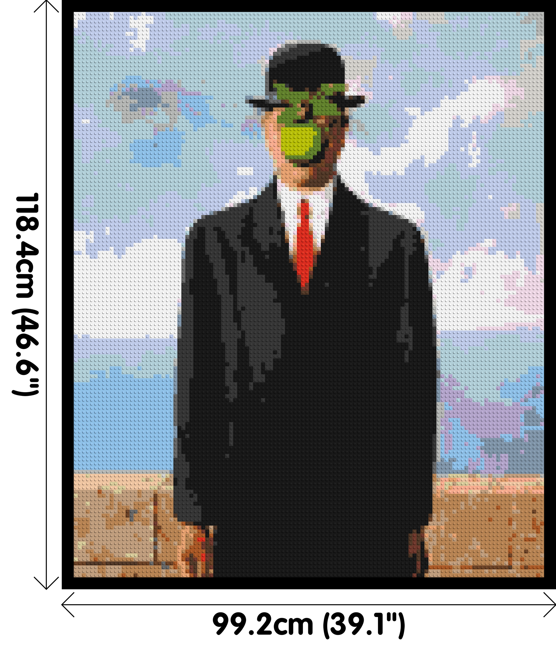 The Son of Man by René Magritte - Brick Art Mosaic Kit 5x6 dimensions with frame