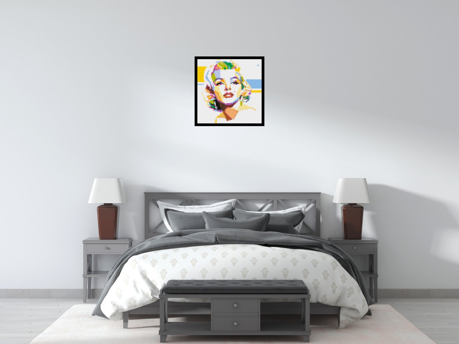 Marilyn Monroe - Brick Art Mosaic Kit 3x3 scene with frame