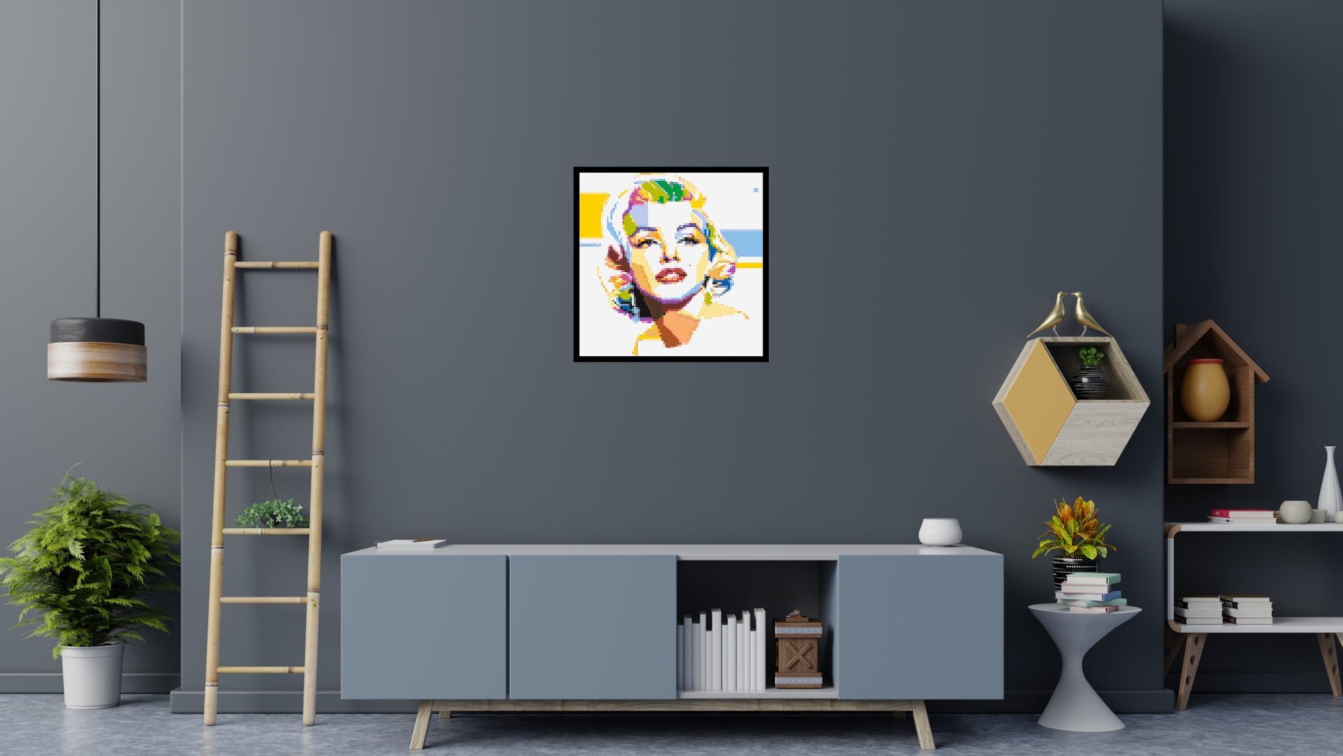 Marilyn Monroe - Brick Art Mosaic Kit 4x4 scene with frame