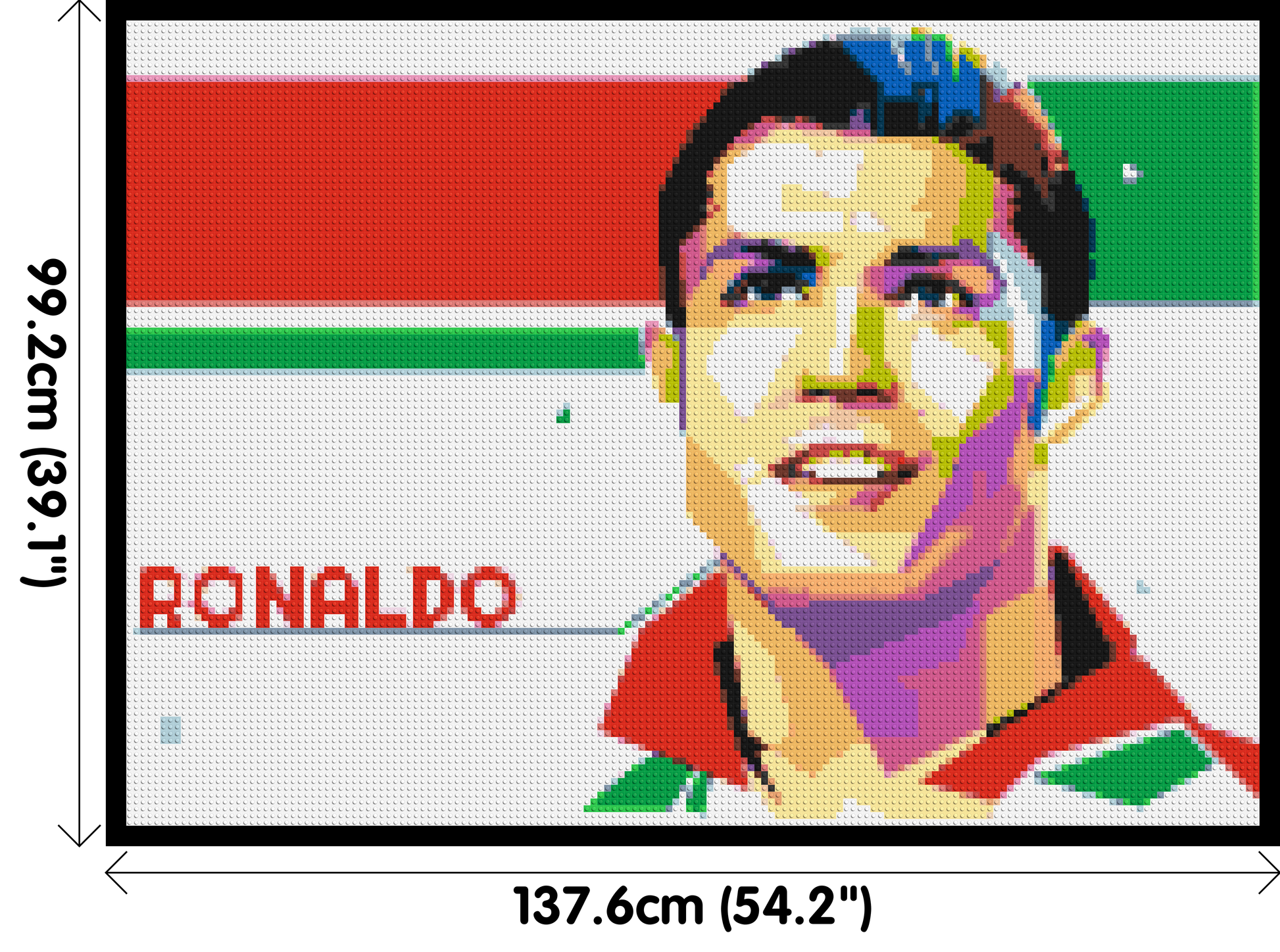 Ronaldo - Brick Art Mosaic Kit 7x5 dimensions with frame