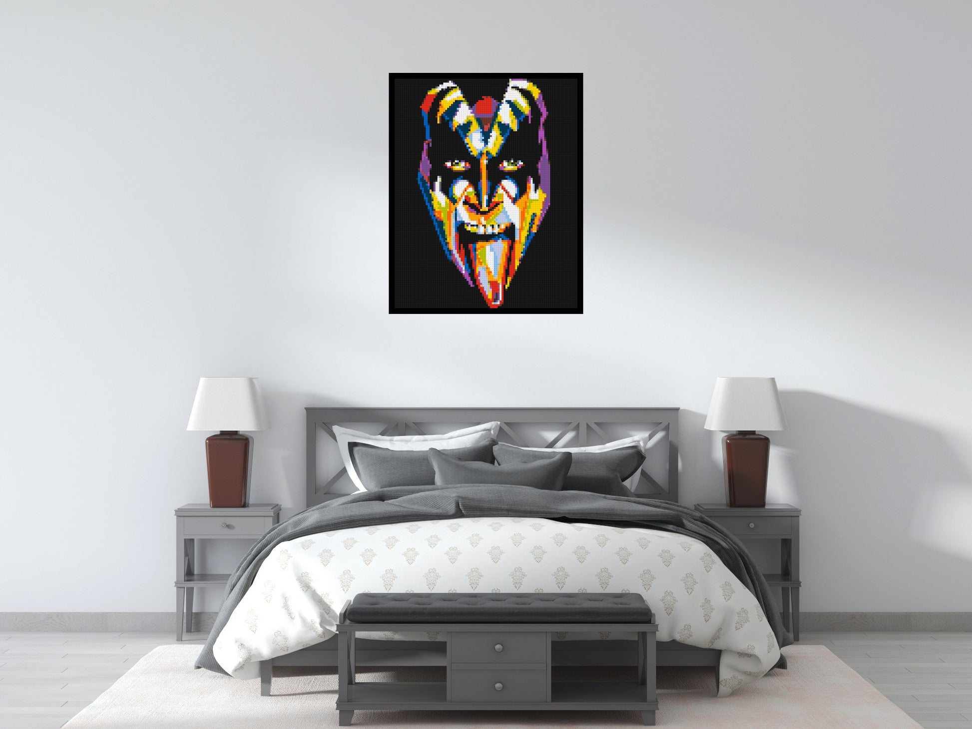 Gene Simmons - Brick Art Mosaic Kit 4x5 scene with frame