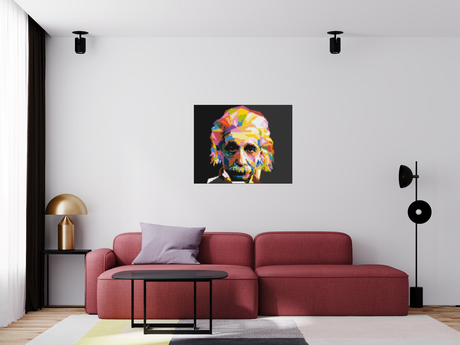 Albert Einstein - Brick Art Mosaic Kit 5x4 scene