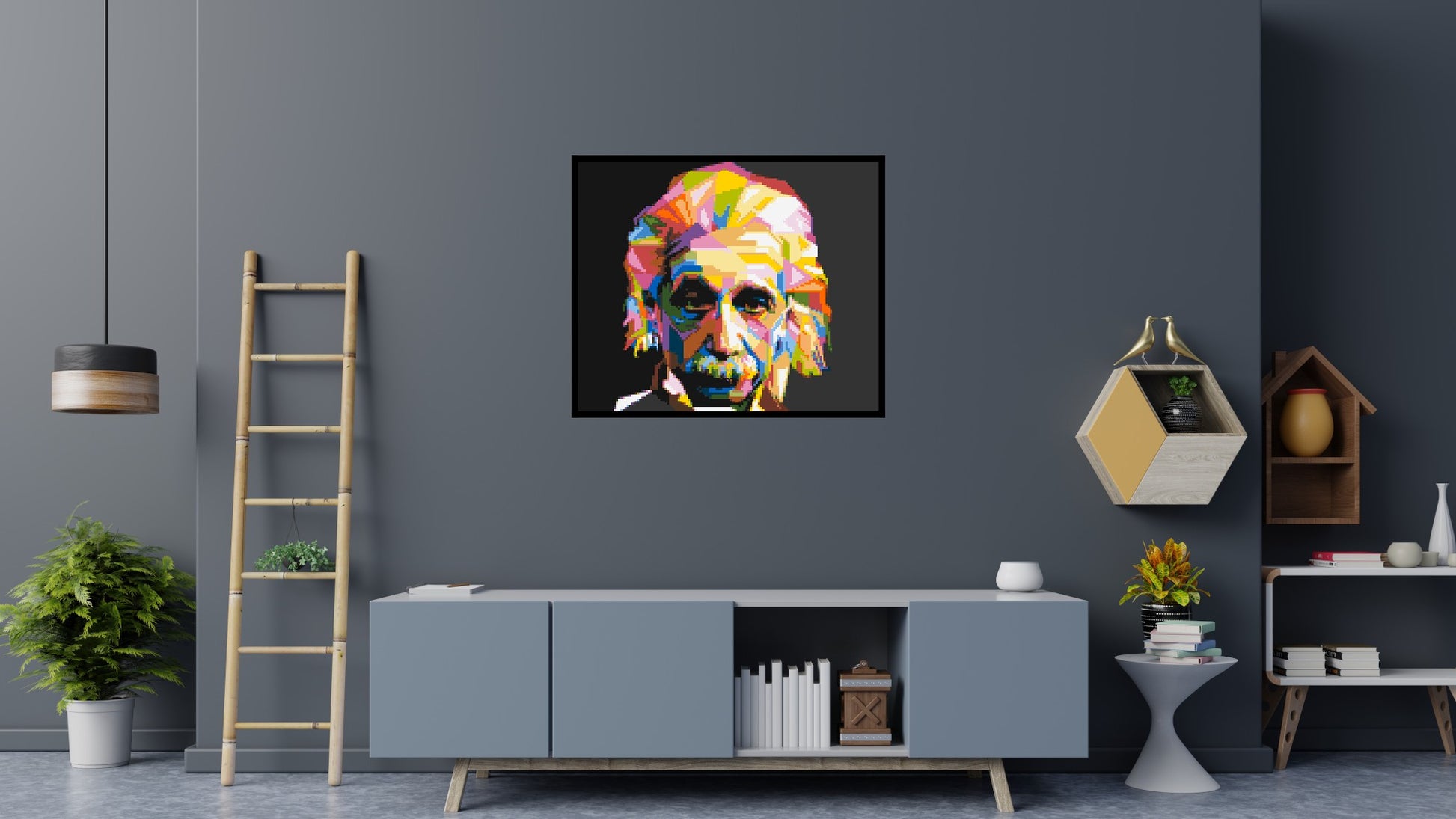 Albert Einstein - Brick Art Mosaic Kit 6x5 scene with frame