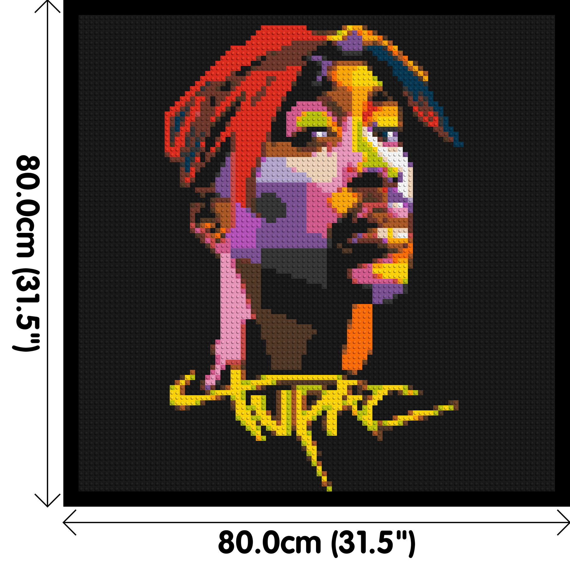 Tupac Shakur - Brick Art Mosaic Kit 4x4 dimensions with frame