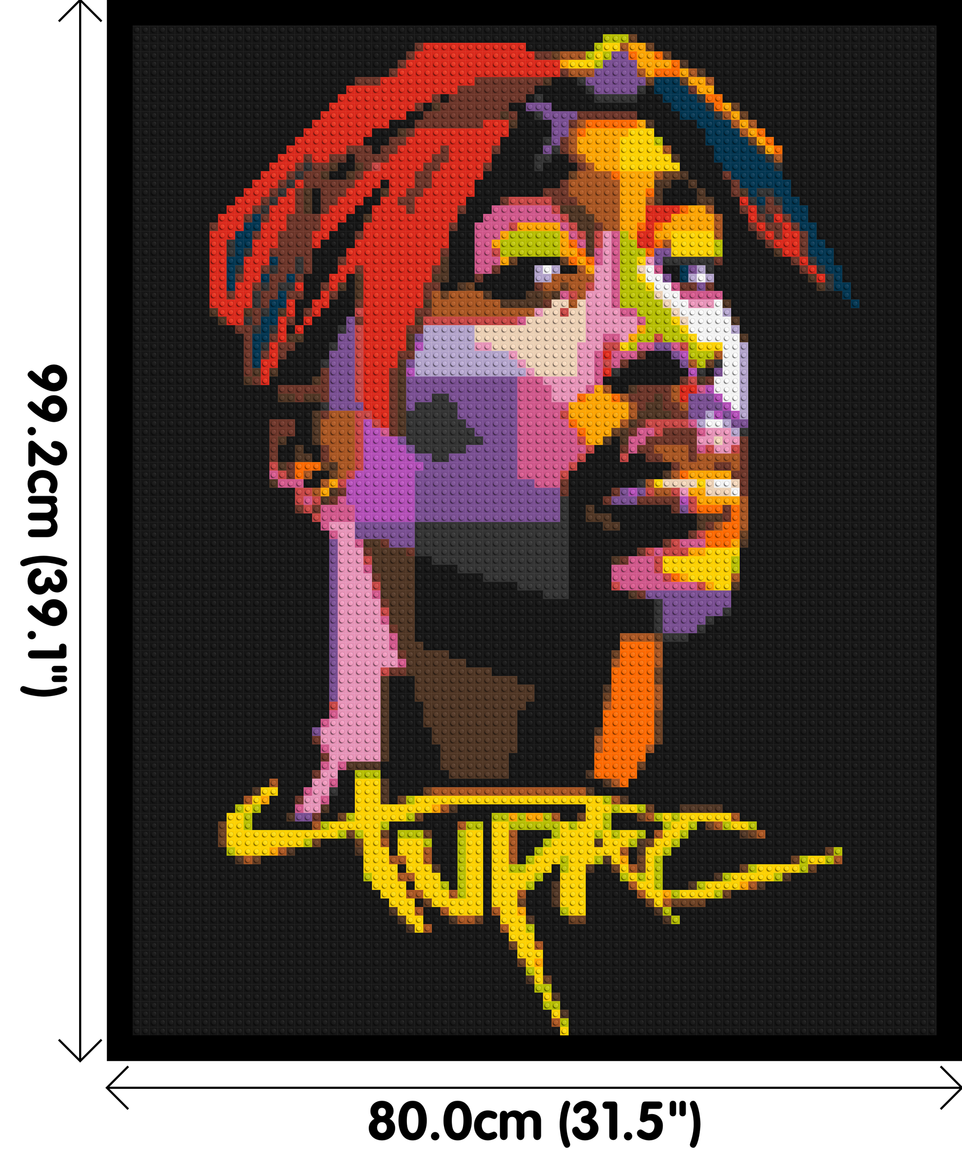 Tupac Shakur - Brick Art Mosaic Kit 4x5 dimensions with frame